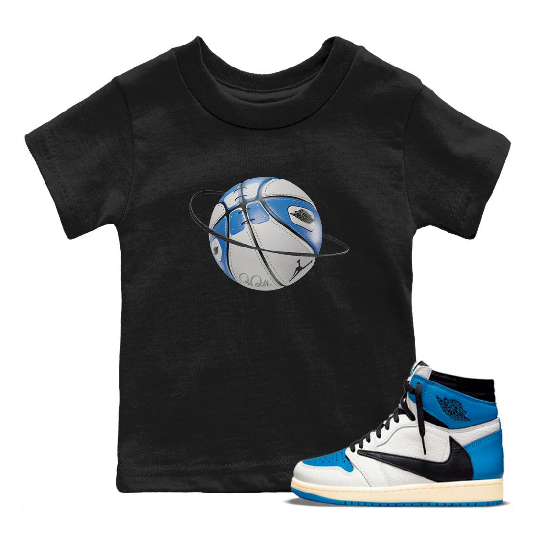 Basketball Planet Kids Tops - Air Jordan 1 Travis Scott Fragment
