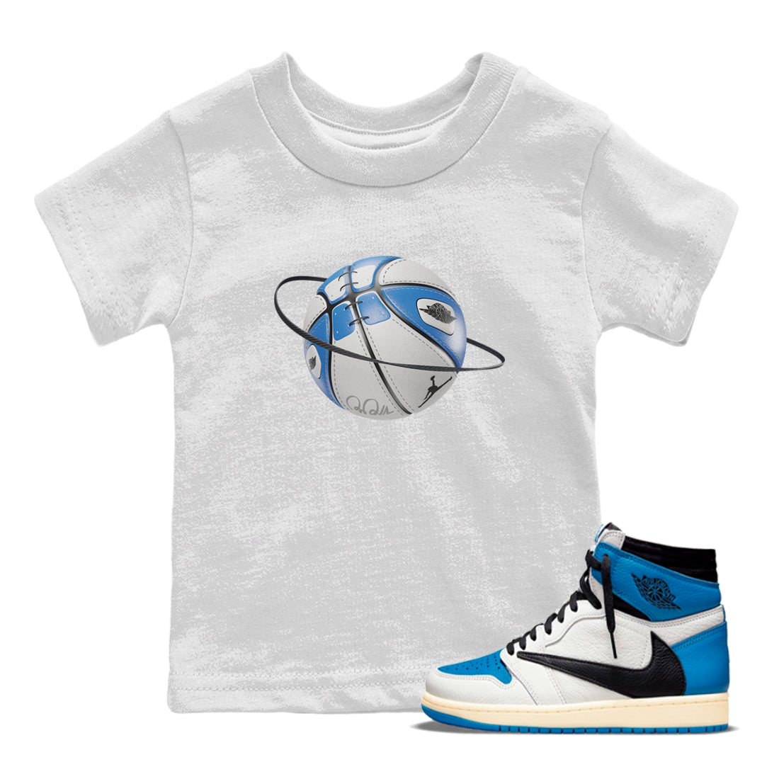 Basketball Planet Kids Tops - Air Jordan 1 Travis Scott Fragment