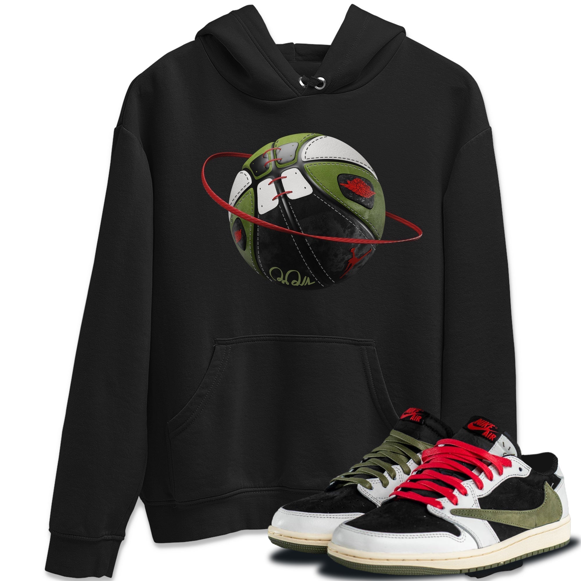 Basketball Planet Unisex Tops - Air Jordan 1 Travis Scott Olive