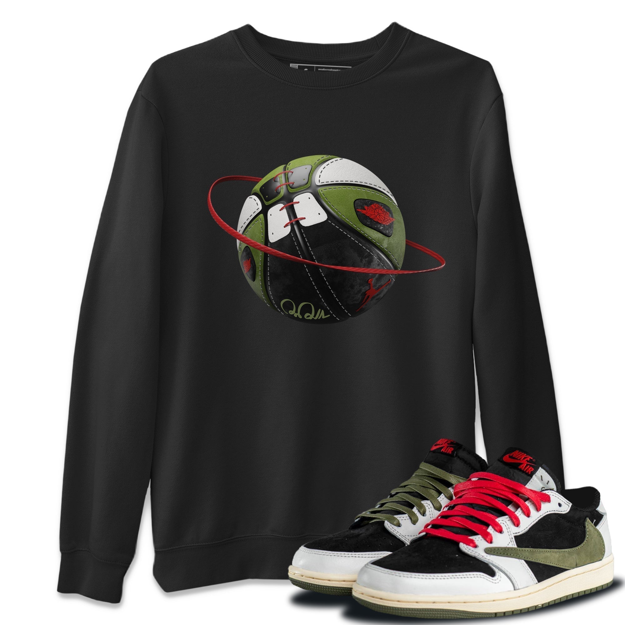 Basketball Planet Unisex Tops - Air Jordan 1 Travis Scott Olive