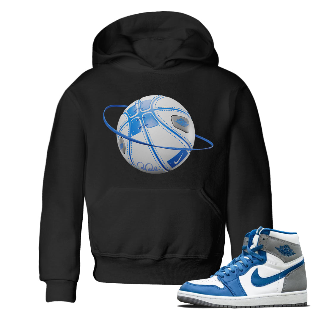 Basketball Planet Kids Tops - Air Jordan 1 True Blue