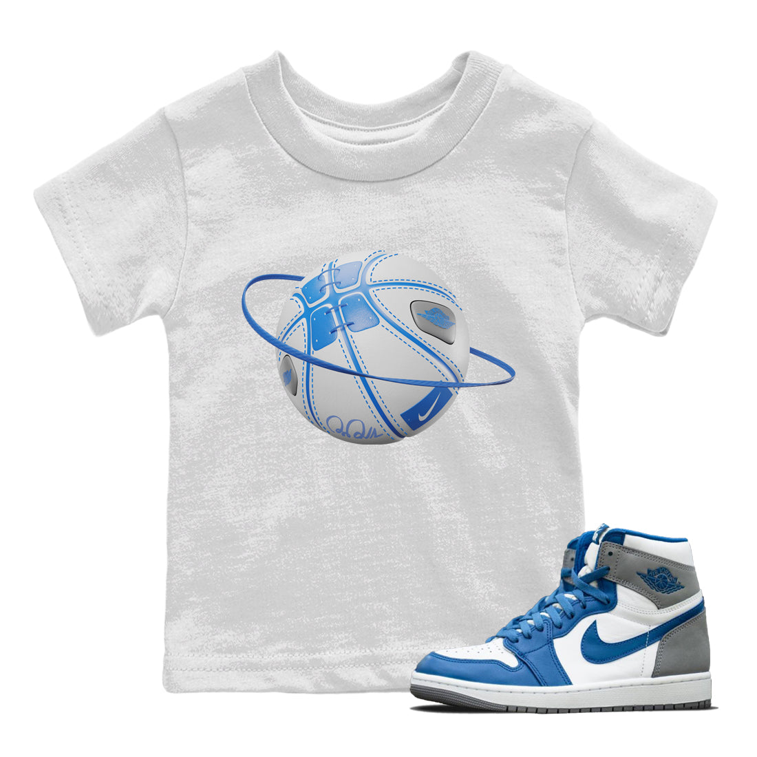 Basketball Planet Kids Tops - Air Jordan 1 True Blue