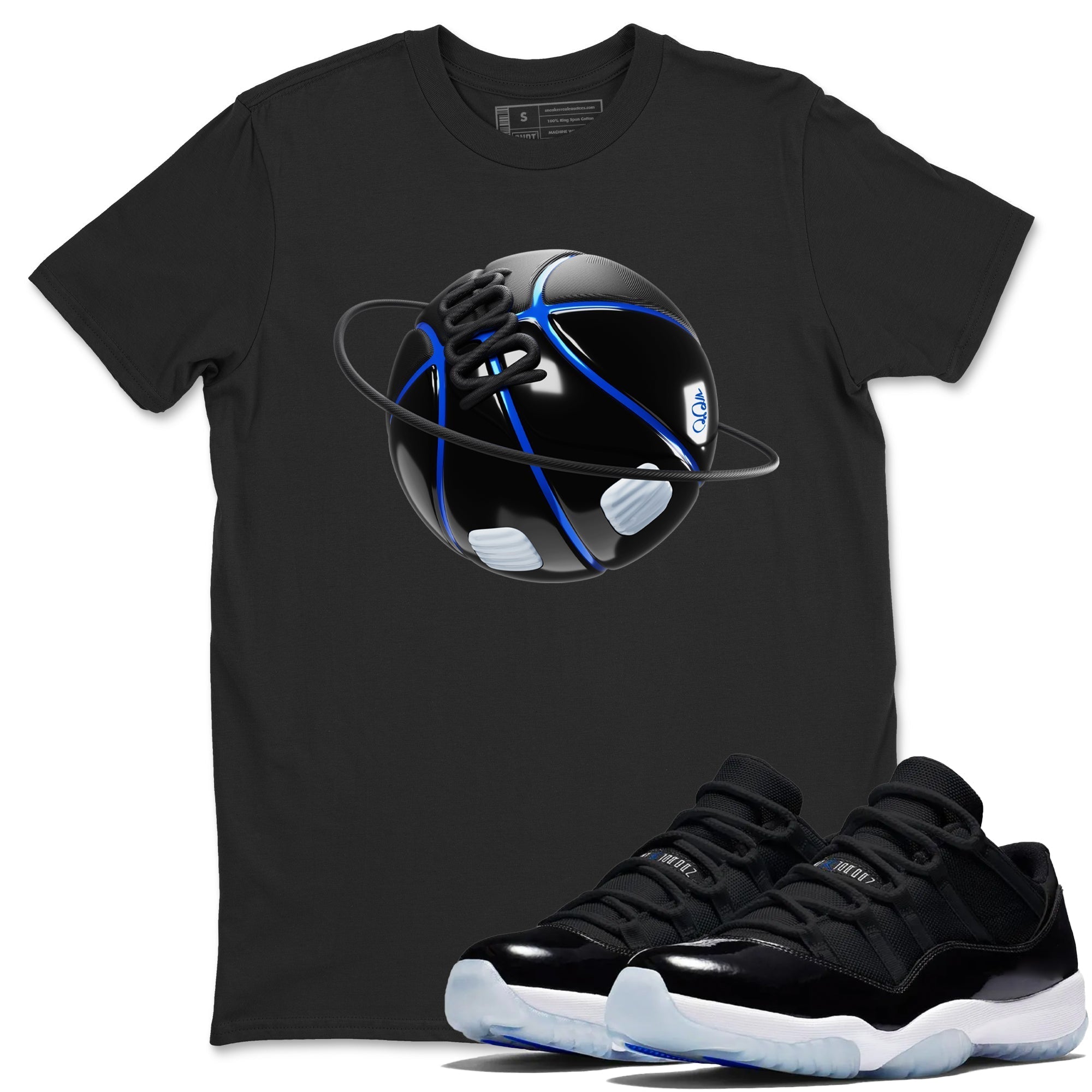 Basketball Planet snkmatch Tees - Air Jordan 11 Black and Varsity Royal