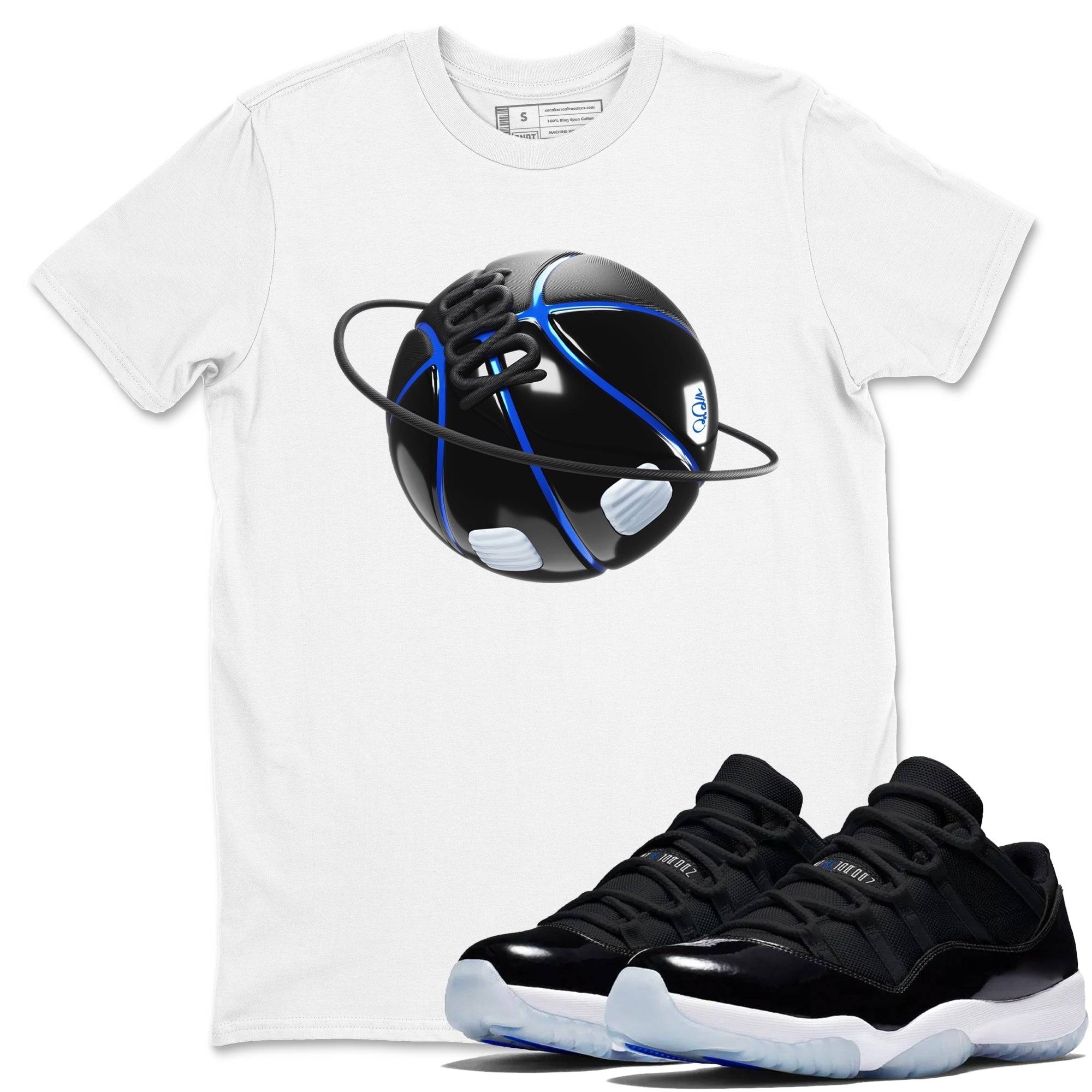 Basketball Planet snkmatch Tees - Air Jordan 11 Black and Varsity Royal