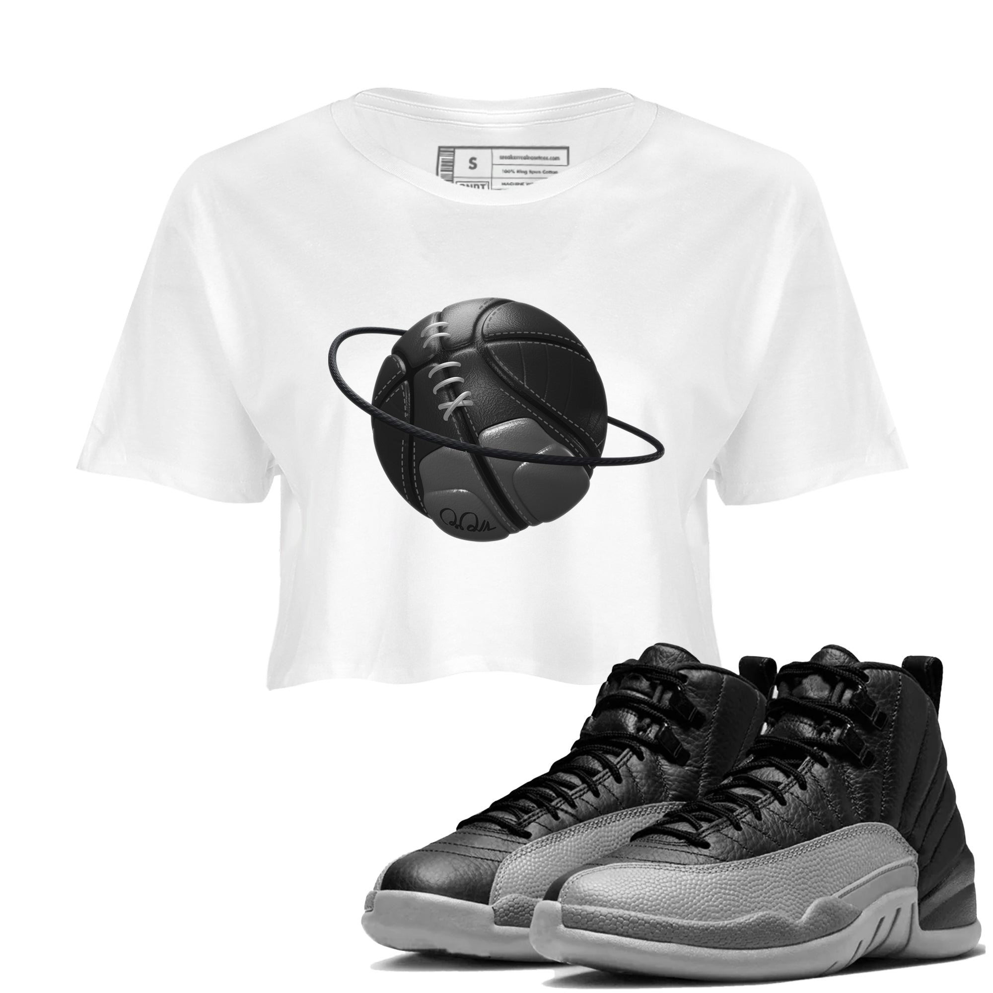 Basketball Planet snkmatch Women's Top - Air Jordan 12 Black Wolf Grey