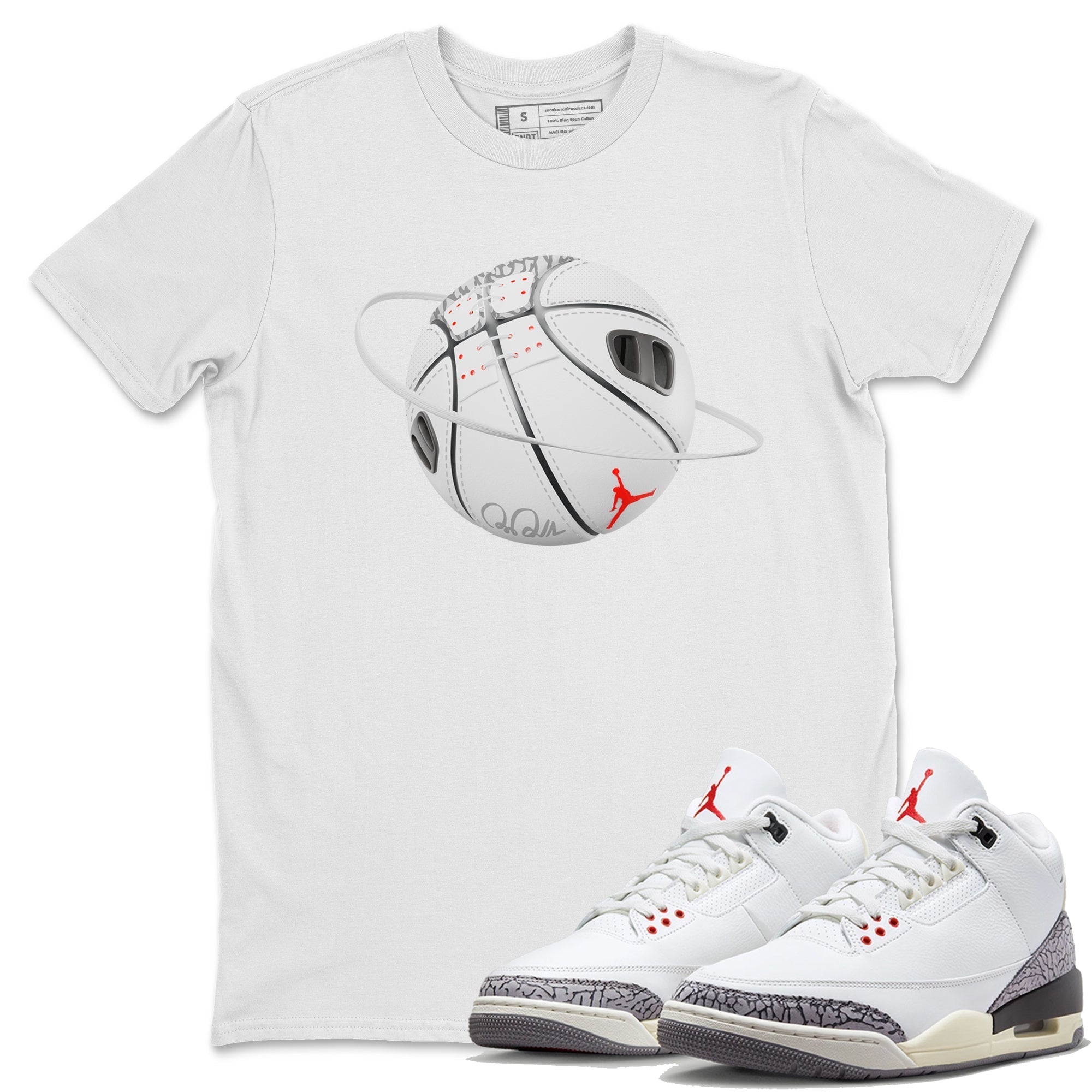 Basketball Planet Unisex Tops - Air Jordan 3 White Cement