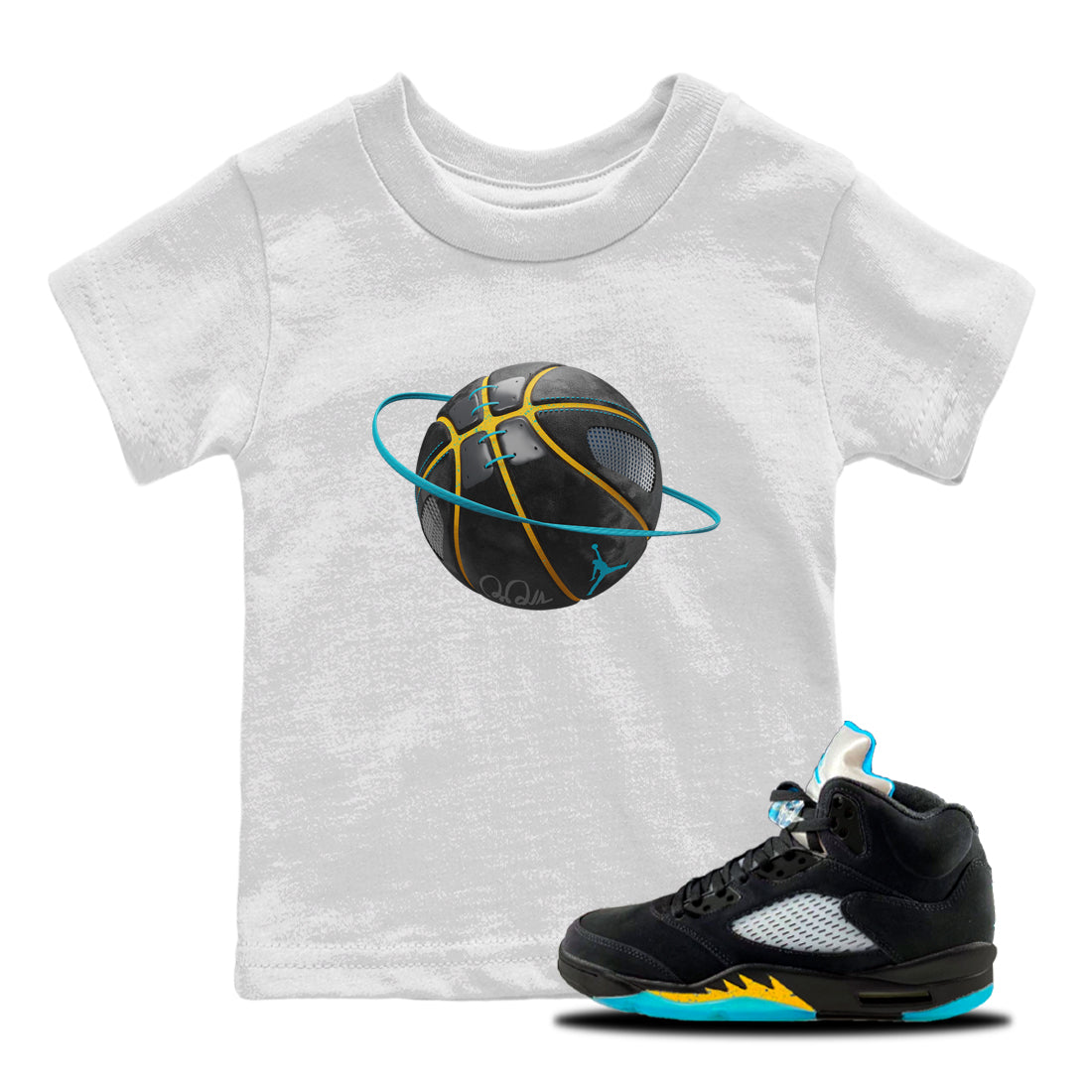 Basketball Planet Kids Tops - Air Jordan 5 Aqua