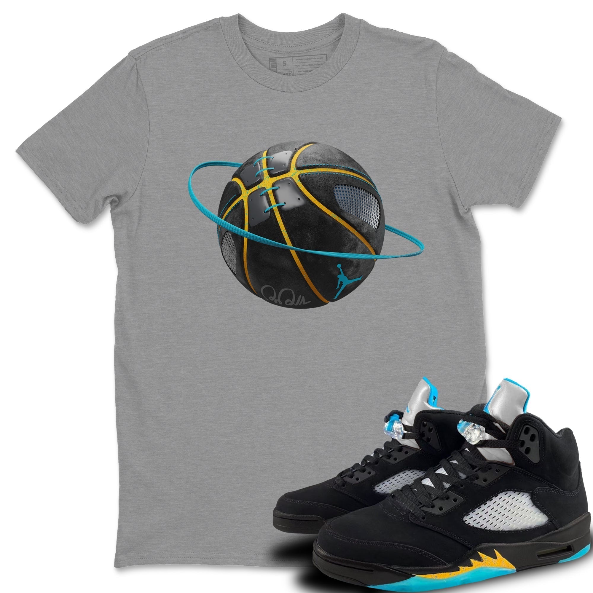 Basketball Planet Unisex Tops - Air Jordan 5 Aqua
