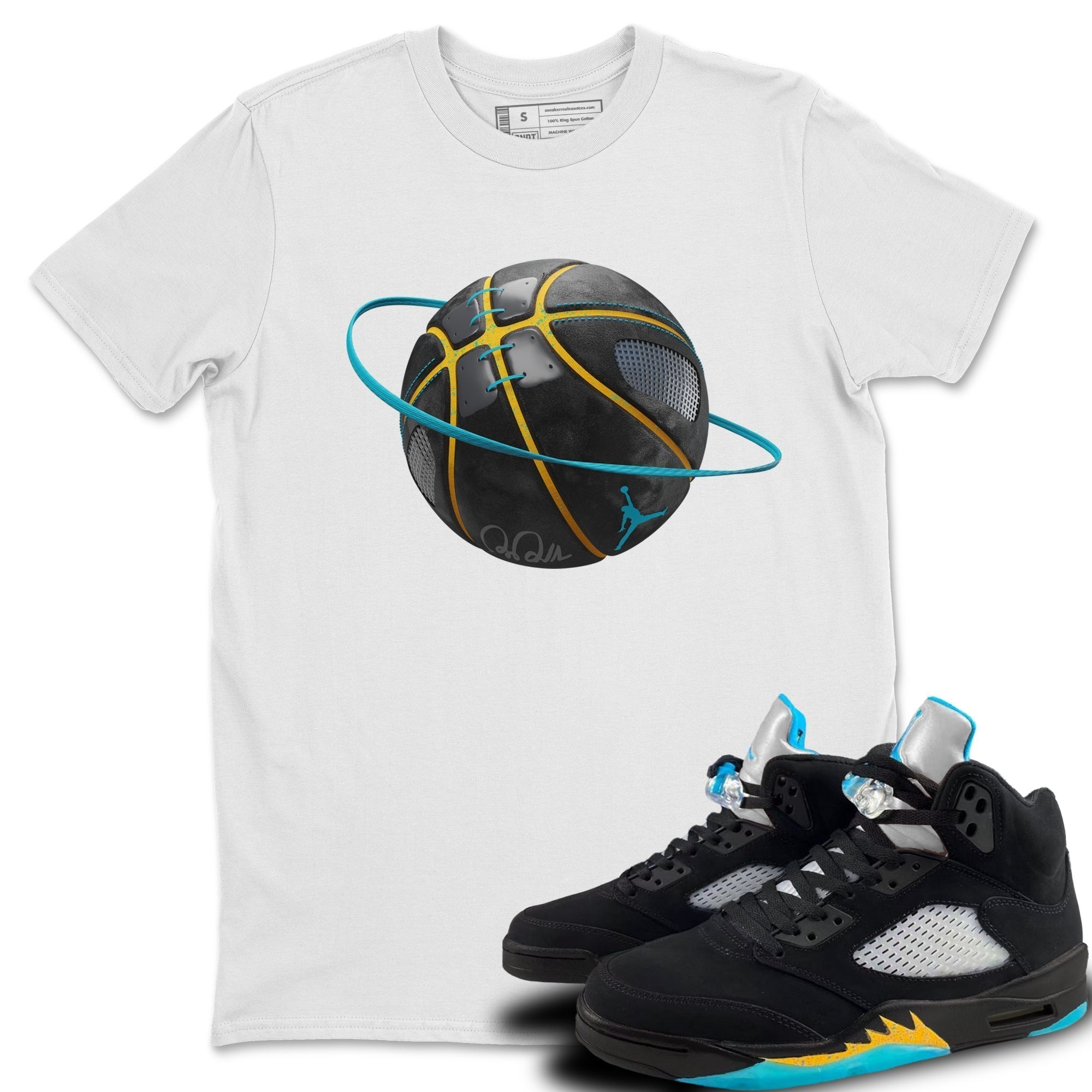 Basketball Planet Unisex Tops - Air Jordan 5 Aqua