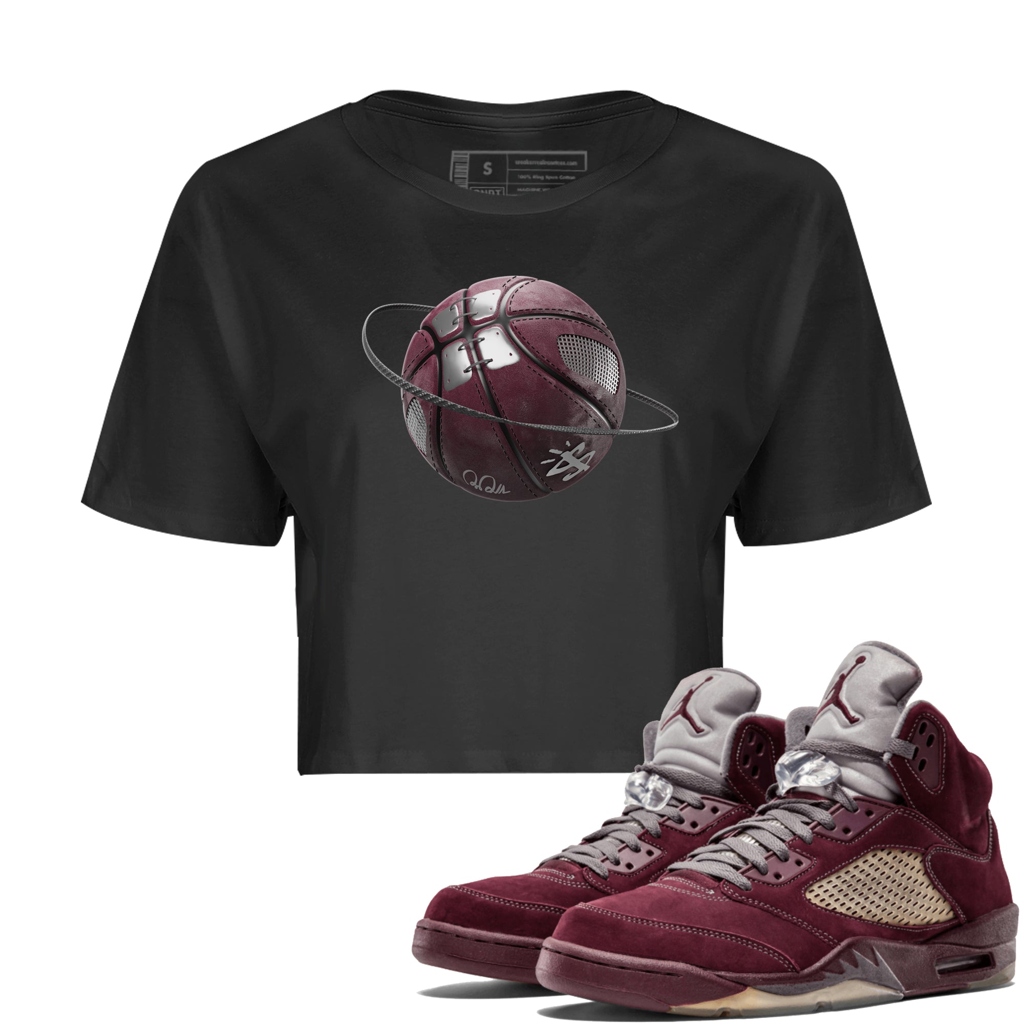 Basketball Planet Women's Tops - Air Jordan 5 Burgundy