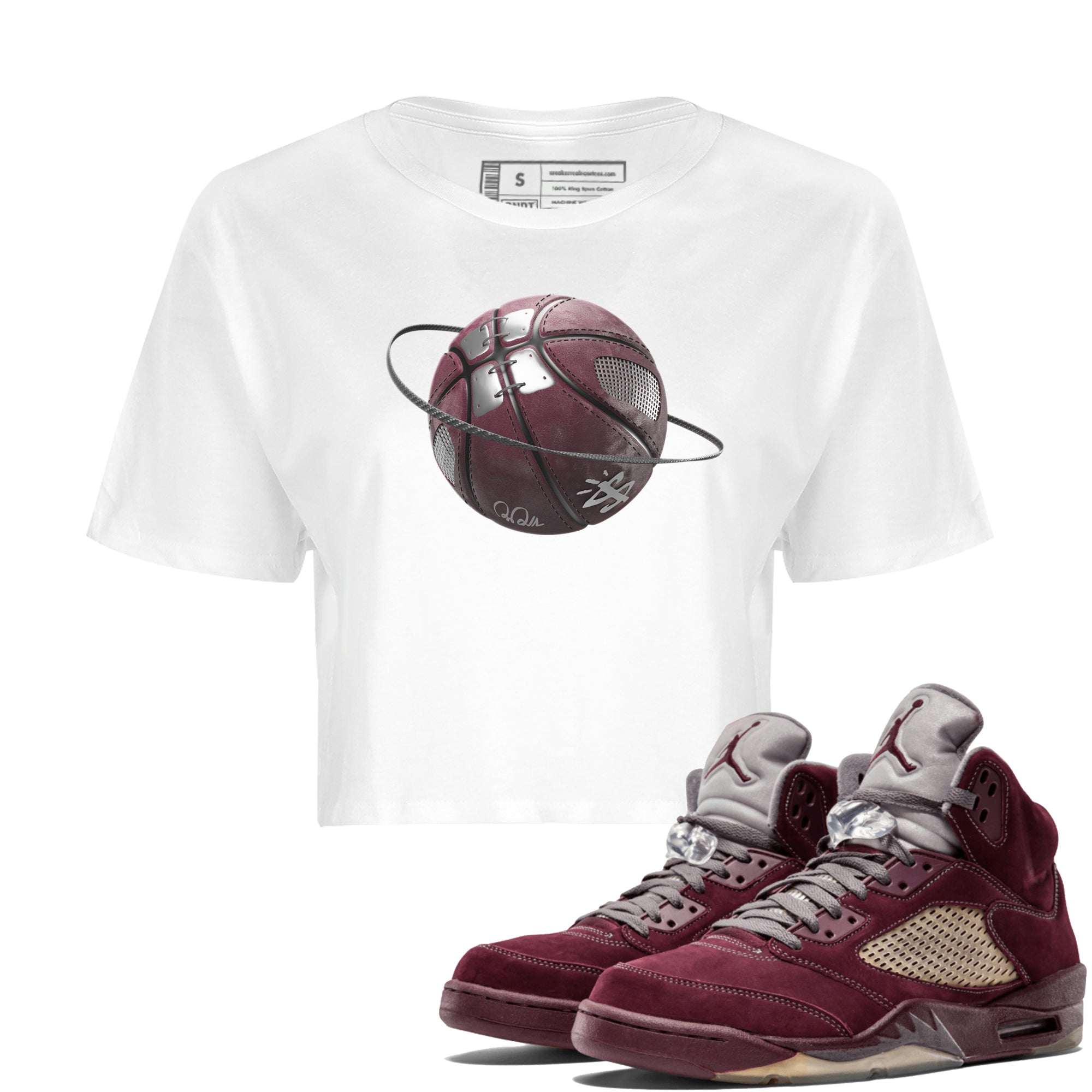 Basketball Planet Women's Tops - Air Jordan 5 Burgundy
