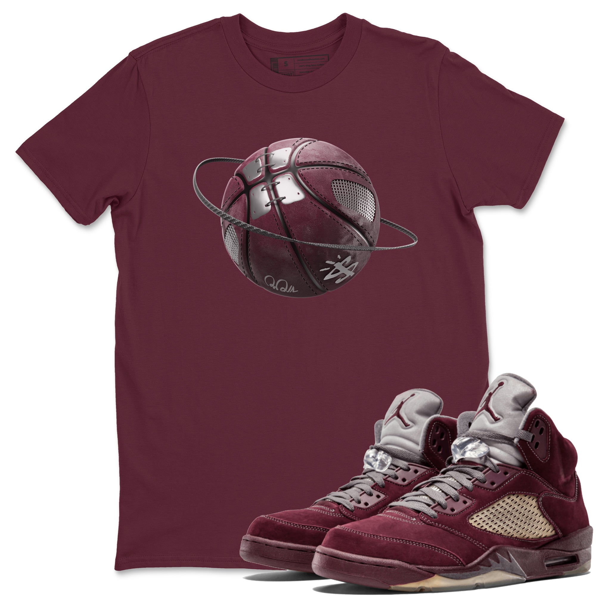 Basketball Planet Unisex Tops - Air Jordan 5 Burgundy