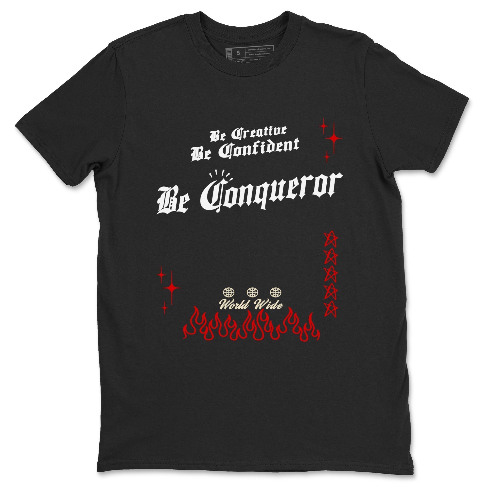 Be Conqueror snkmatch Tees - Air Jordan 1 Black Toe Reimagined