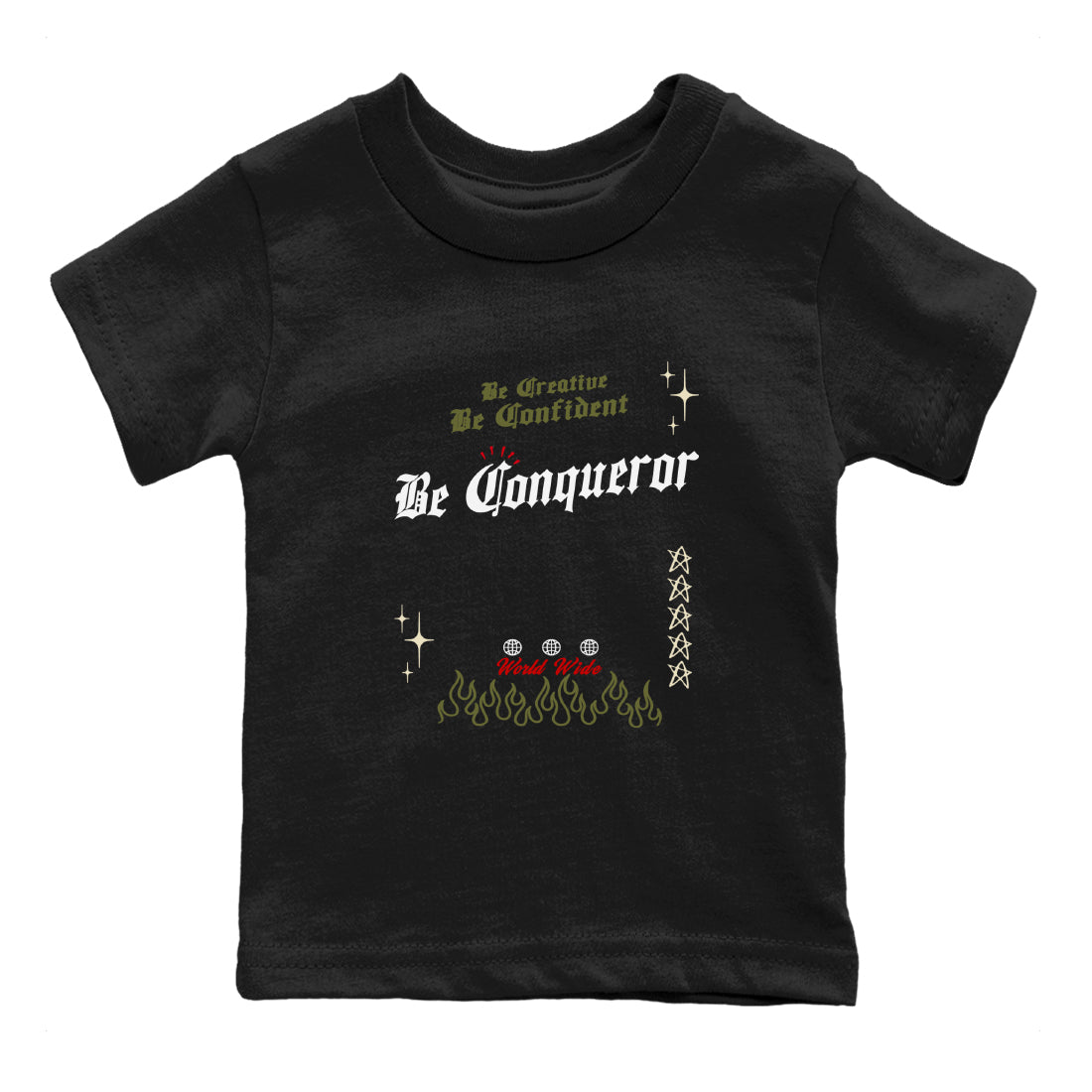 Be Conqueror snkmatch Tees Kids - Air Jordan 1 Travis Scott Medium Olive