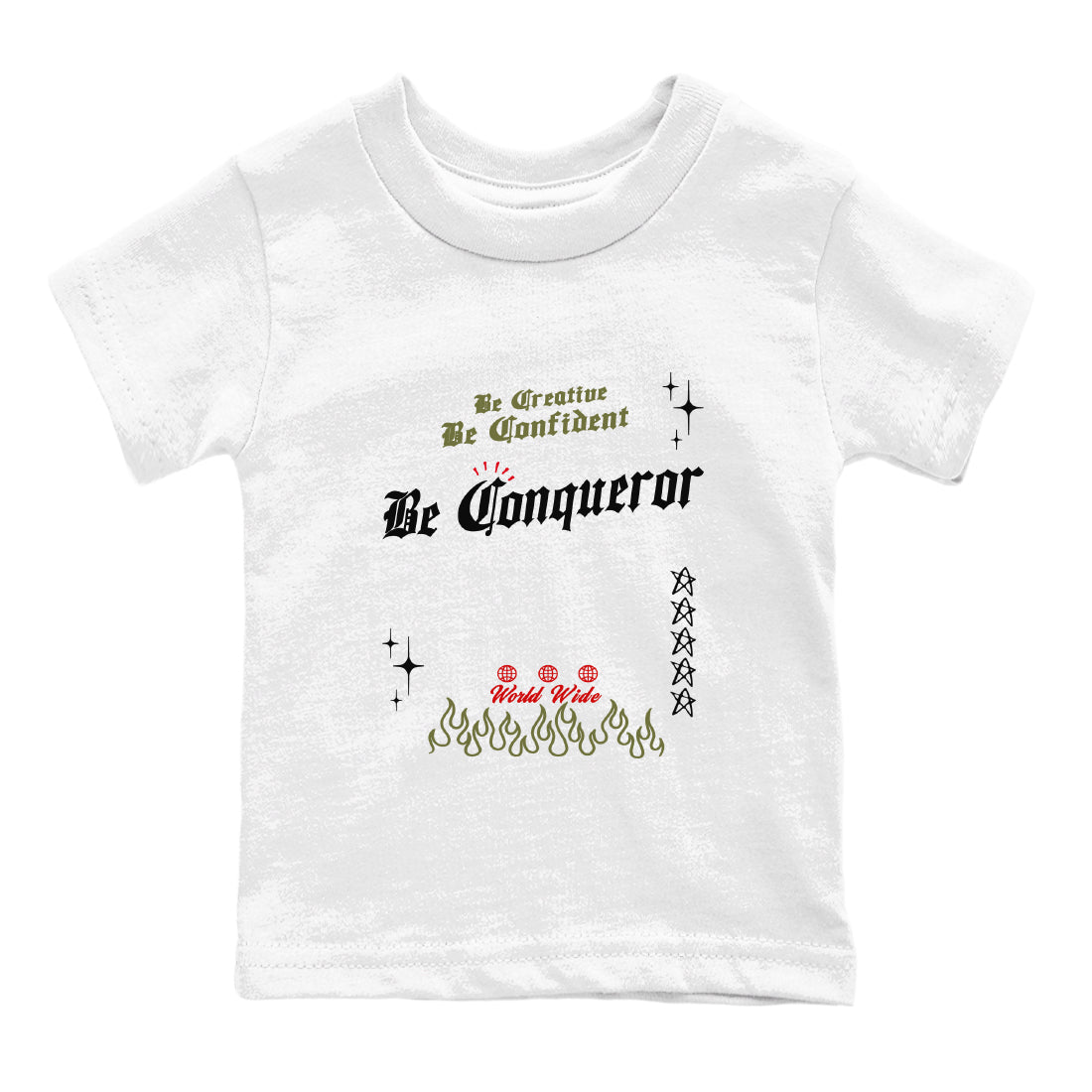 Be Conqueror snkmatch Tees Kids - Air Jordan 1 Travis Scott Medium Olive