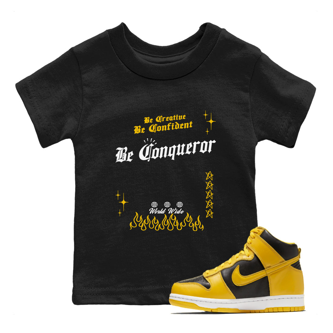 Be Conqueror snkmatch Tees Kids - Dunk High Pollen