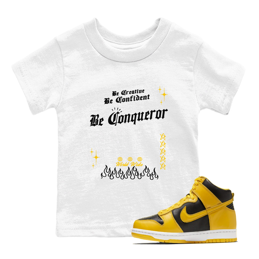 Be Conqueror snkmatch Tees Kids - Dunk High Pollen