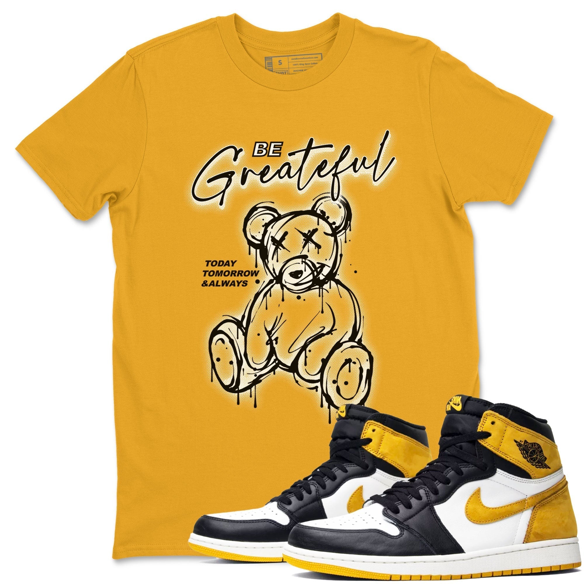 Be Grateful snkmatch Tees - Air Jordan 1 Yellow Ochre
