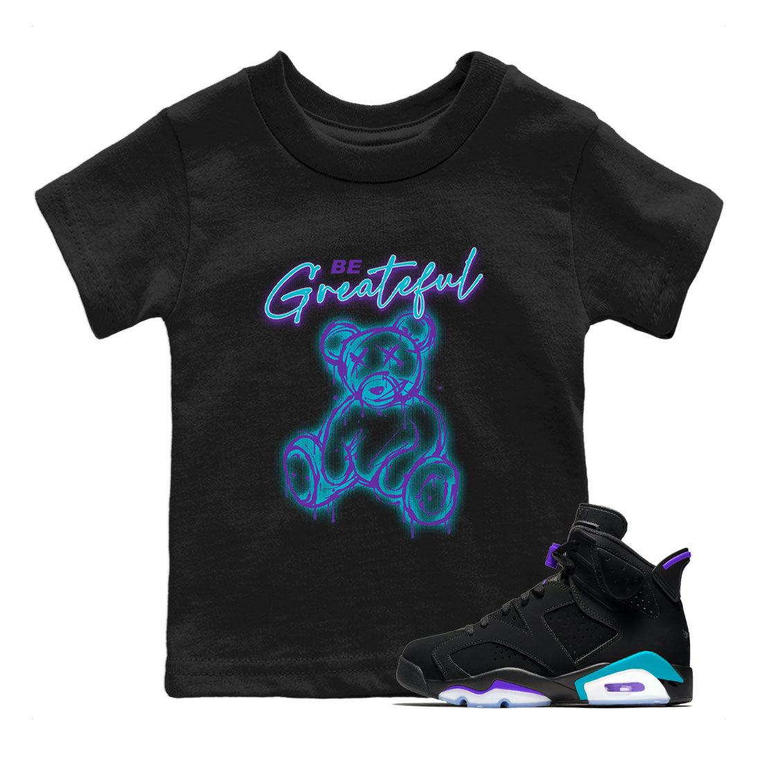 Be Grateful Kids Tops - Air Jordan 6 Aqua