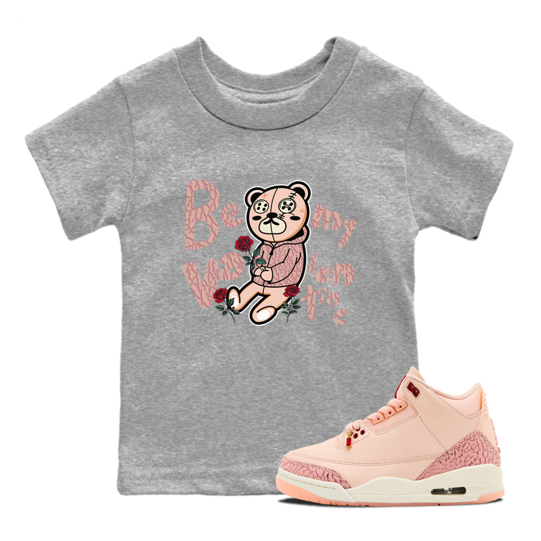 Be My Valentine snkmatch Tees Kids - Air Jordan 3 Valentines Day