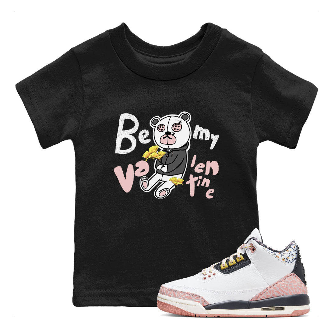 Be My Valentine snkmatch Tees Kids - Air Jordan 3 Vintage Floral