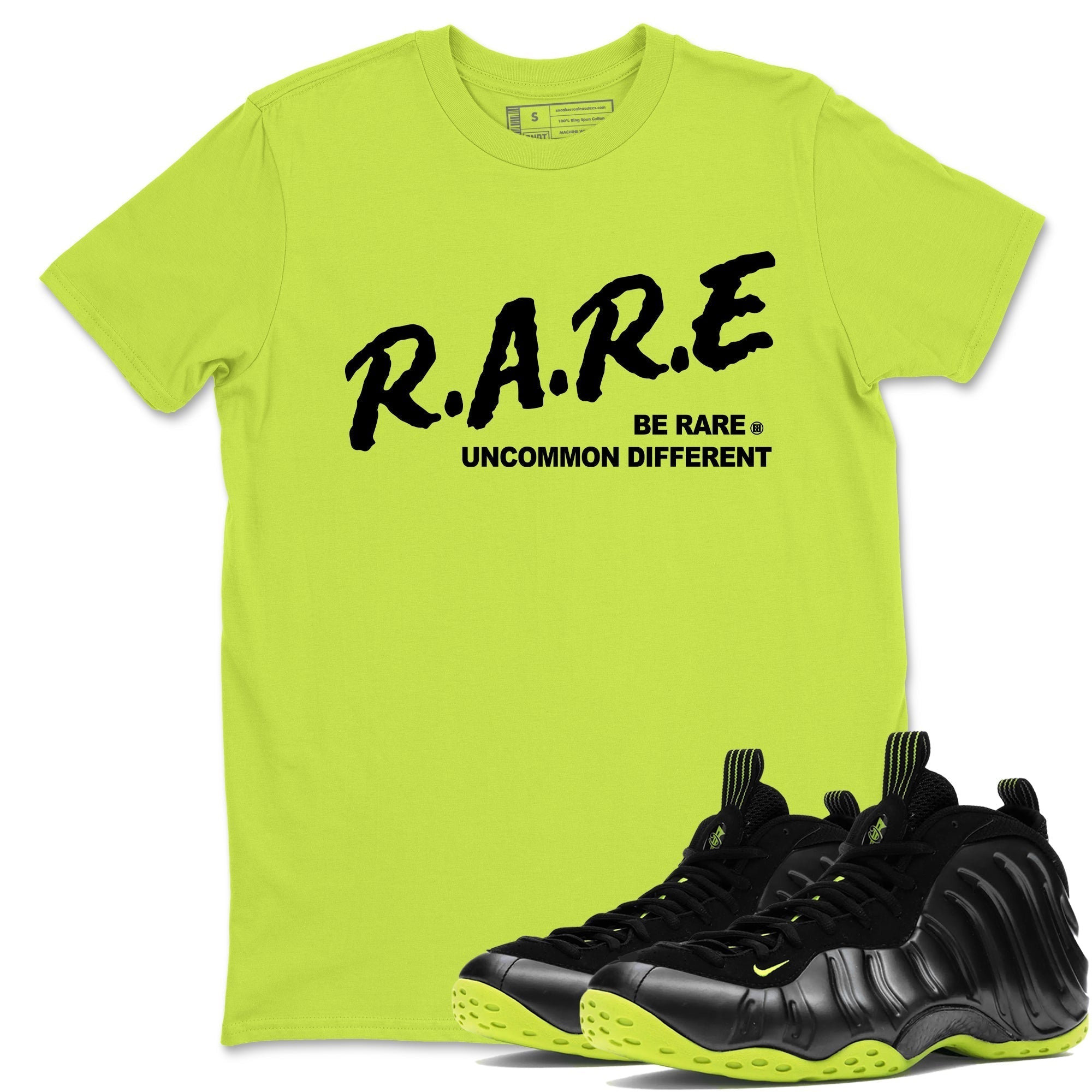 Be Rare Uncommon Different SNRT Sneaker Tees - Air Foamposite One Black Volt