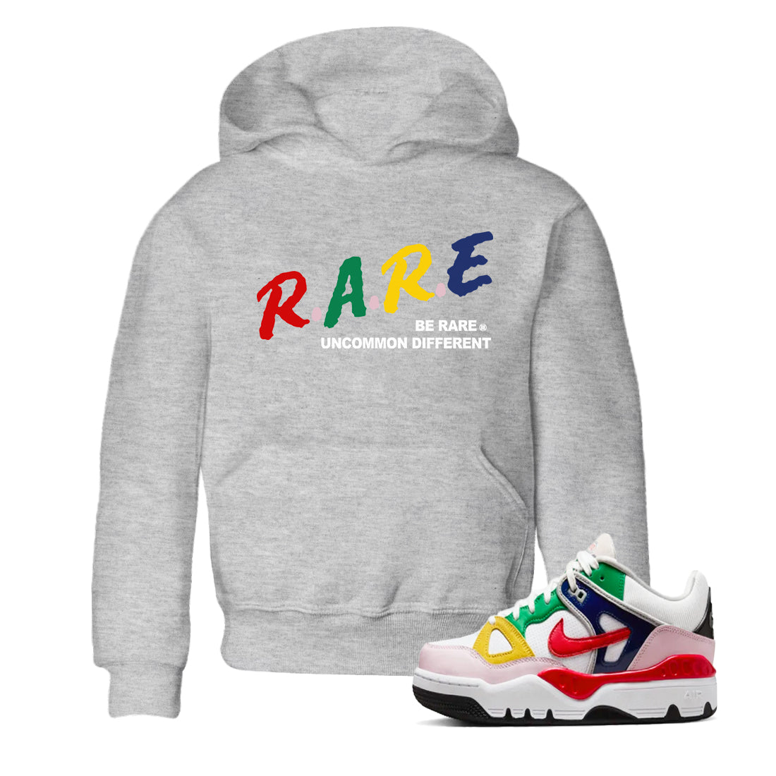 Be Rare Uncommon Different snkmatch Tees Kids - Air Force 3 Blue Void and Tour Yellow