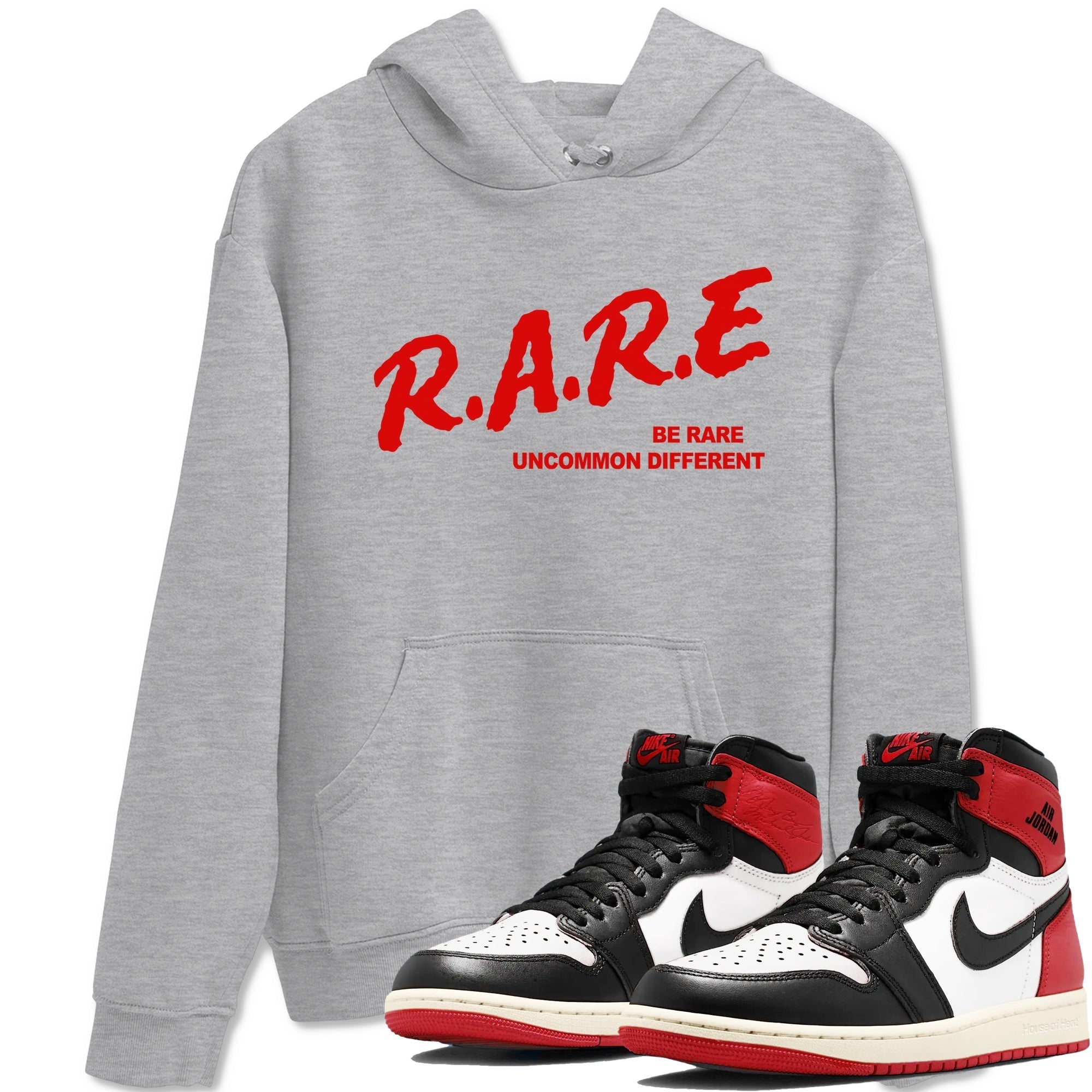 Be Rare Uncommon Different snkmatch Tees - Air Jordan 1 Black Toe Reimagined
