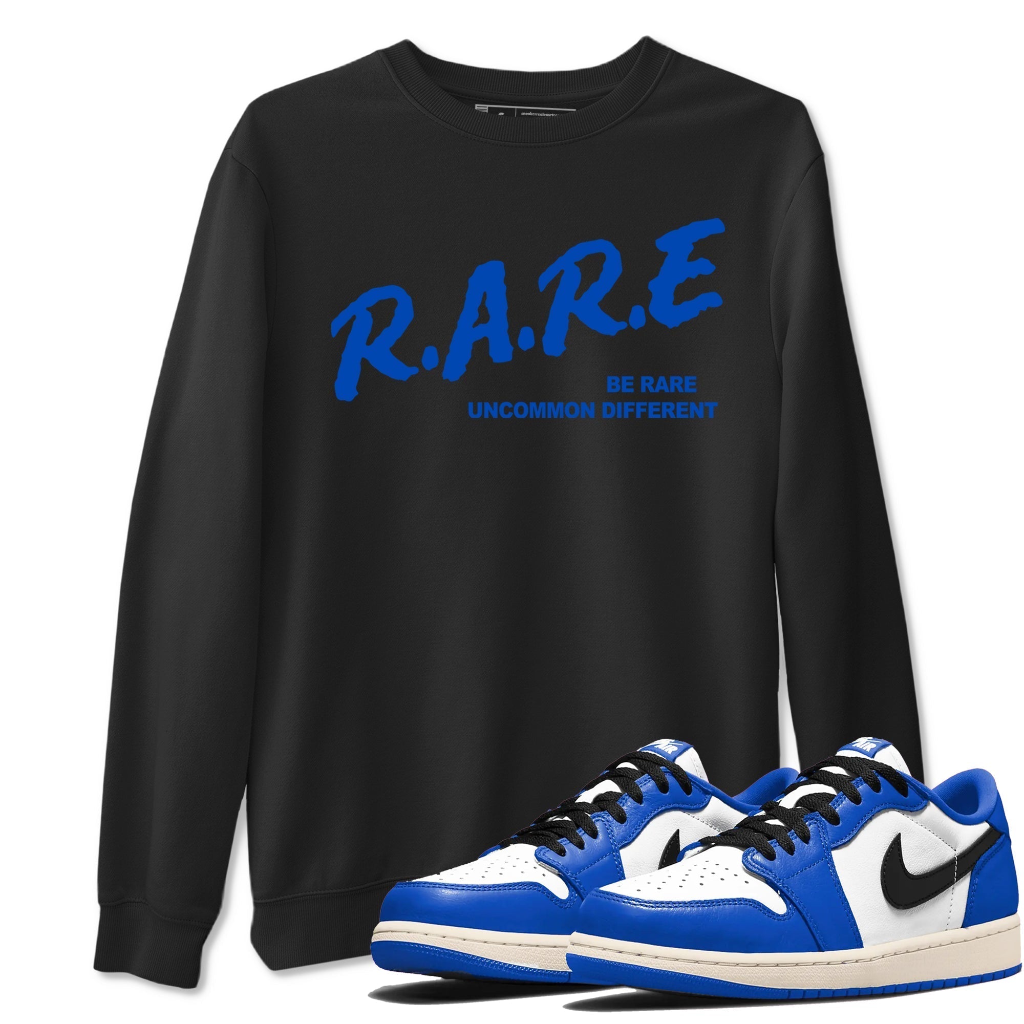 Be Rare Uncommon Different snkmatch Tees - Air Jordan 1 Game Royal