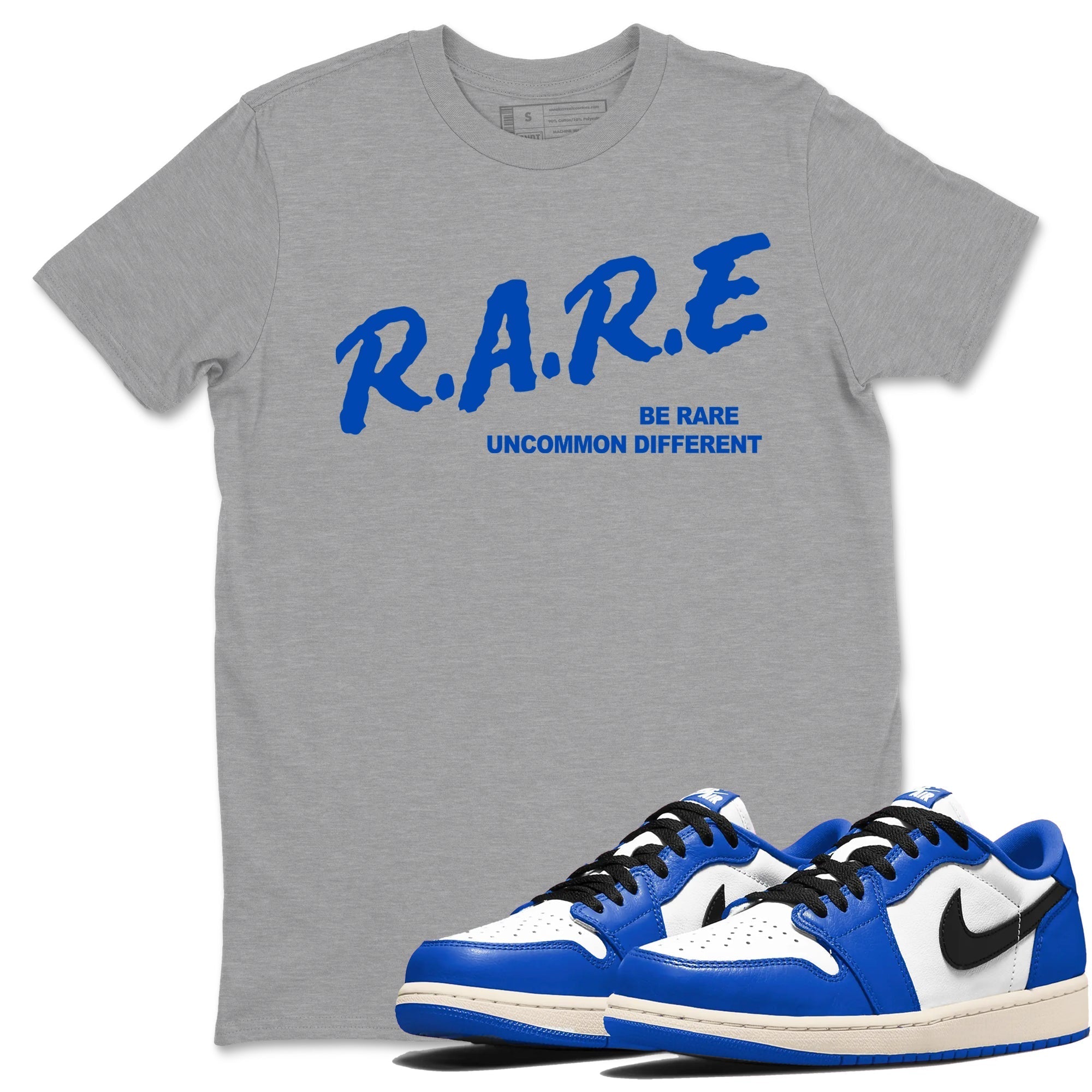 Be Rare Uncommon Different snkmatch Tees - Air Jordan 1 Game Royal