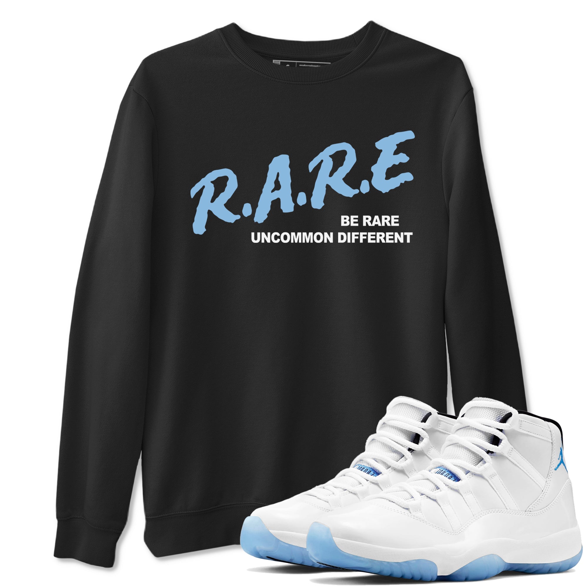 Be Rare Uncommon Different snkmatch Tees - Air Jordan 11 Legend Blue