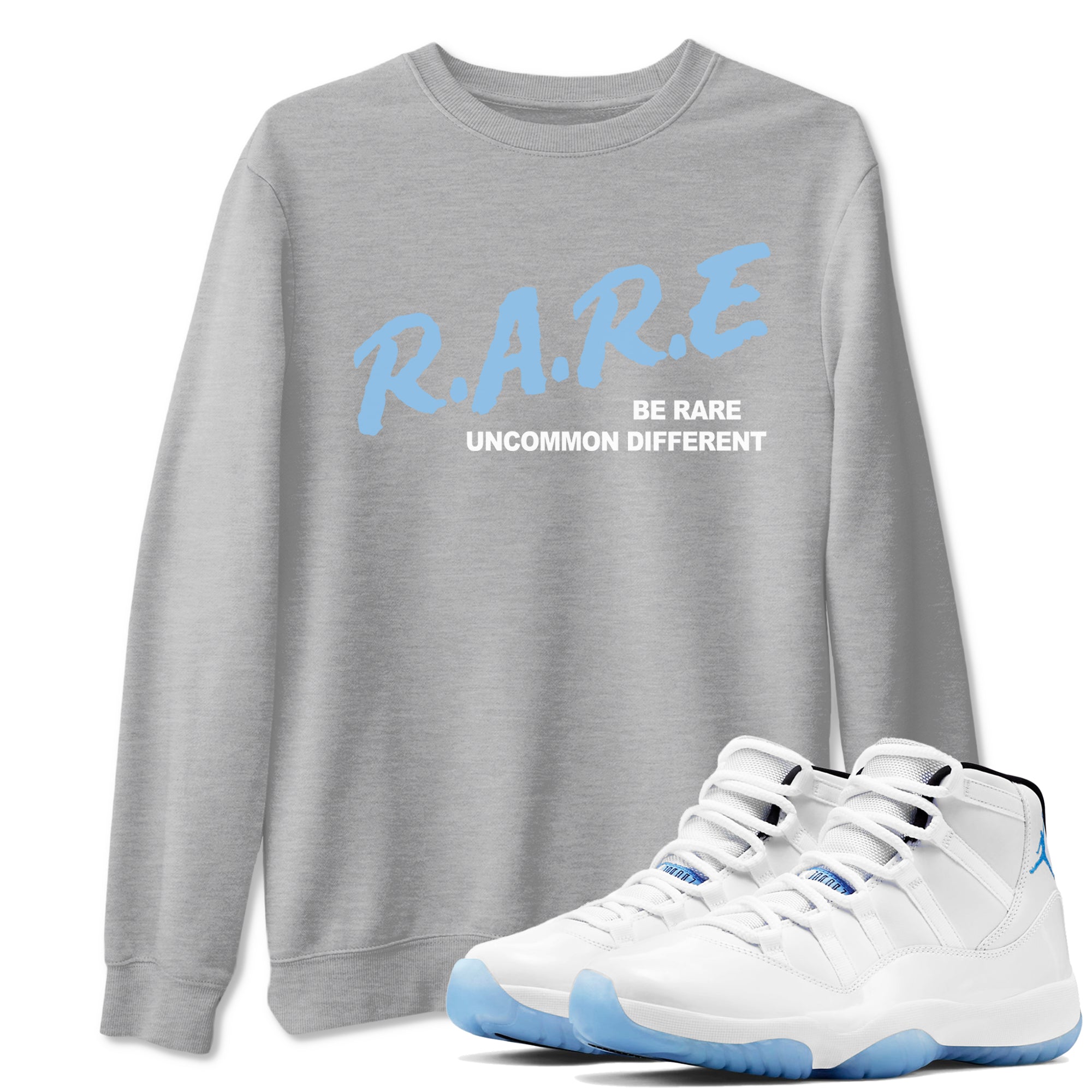 Be Rare Uncommon Different snkmatch Tees - Air Jordan 11 Legend Blue