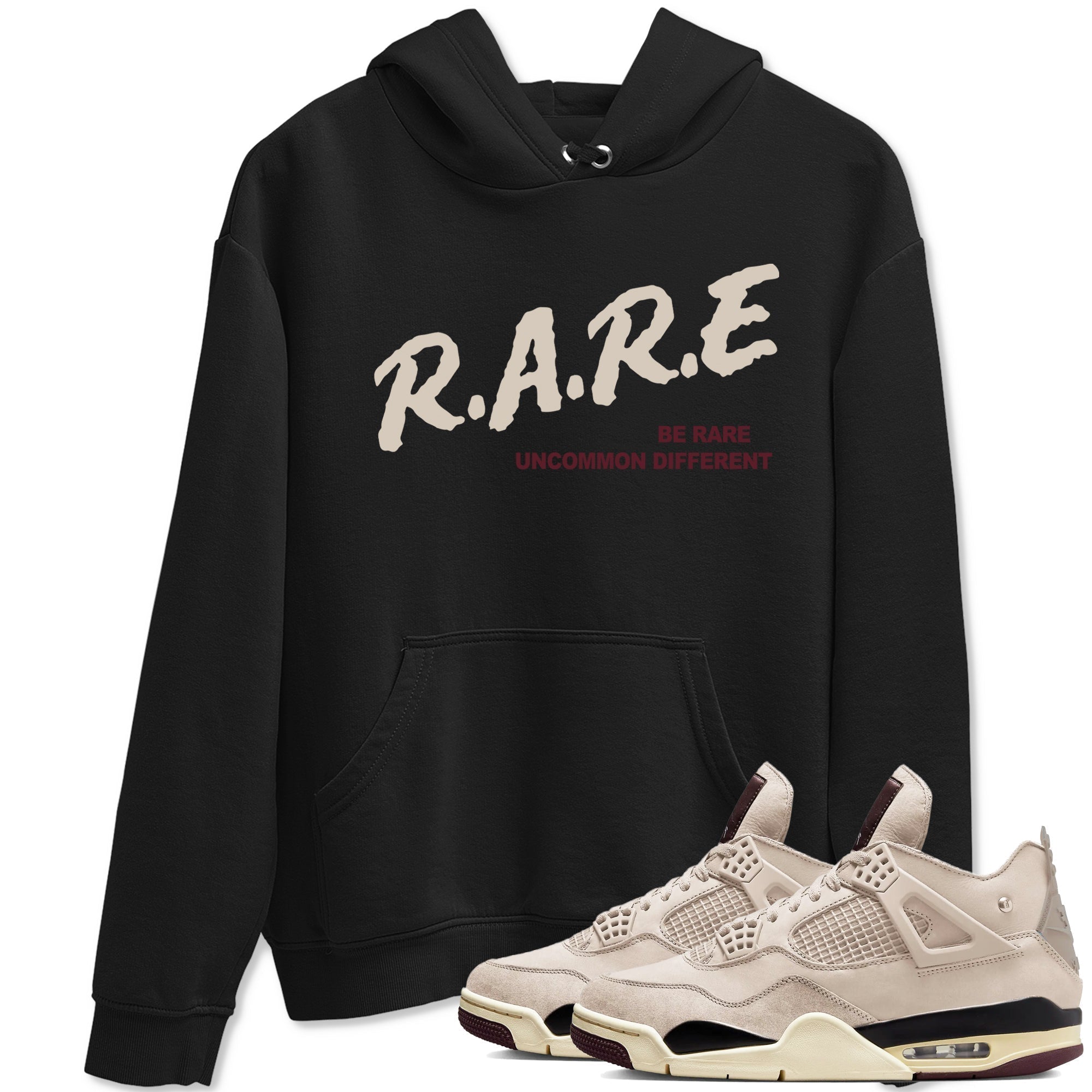 Be Rare Uncommon Different snkmatch Tees - Air Jordan 4 A Ma Maniere x Fossil Stone