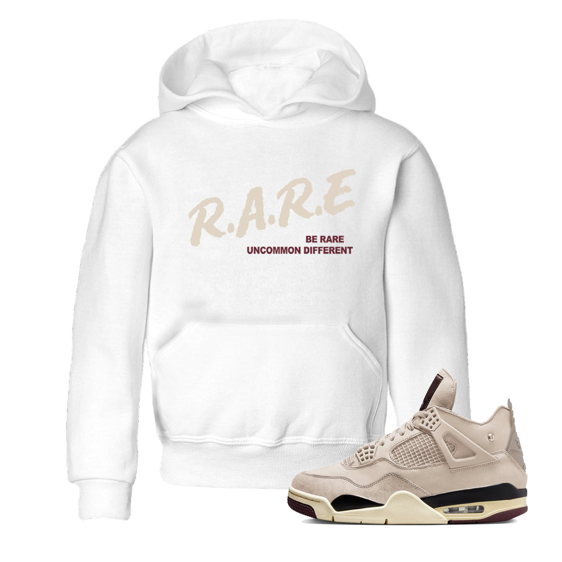 Be Rare Uncommon Different snkmatch Tees Kids - Air Jordan 4 A Ma Maniere x Fossil Stone