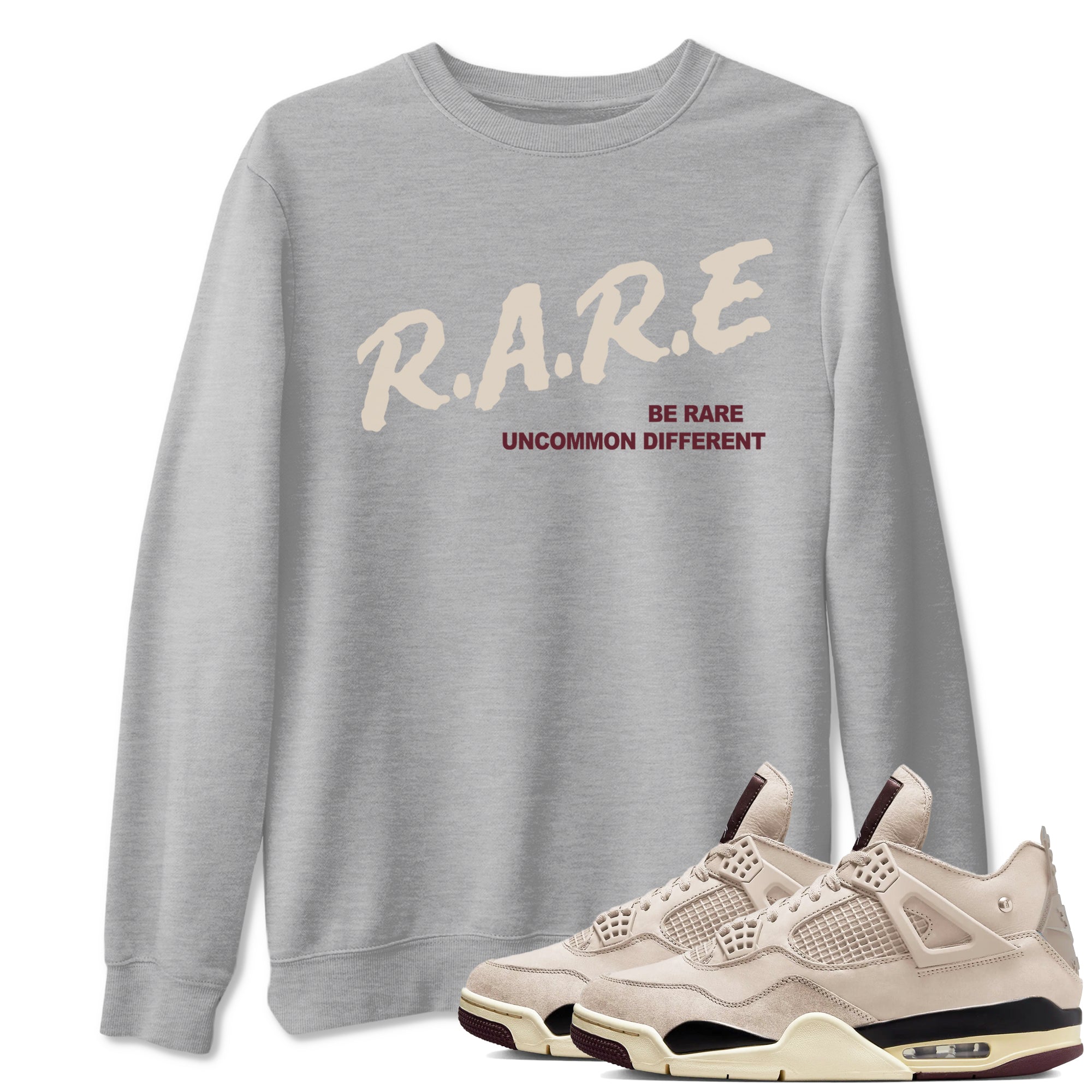 Be Rare Uncommon Different snkmatch Tees - Air Jordan 4 A Ma Maniere x Fossil Stone