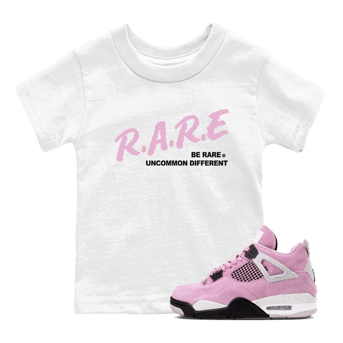 Be Rare Uncommon Different snkmatch Tees Kids - Air Jordan 4 Orchid