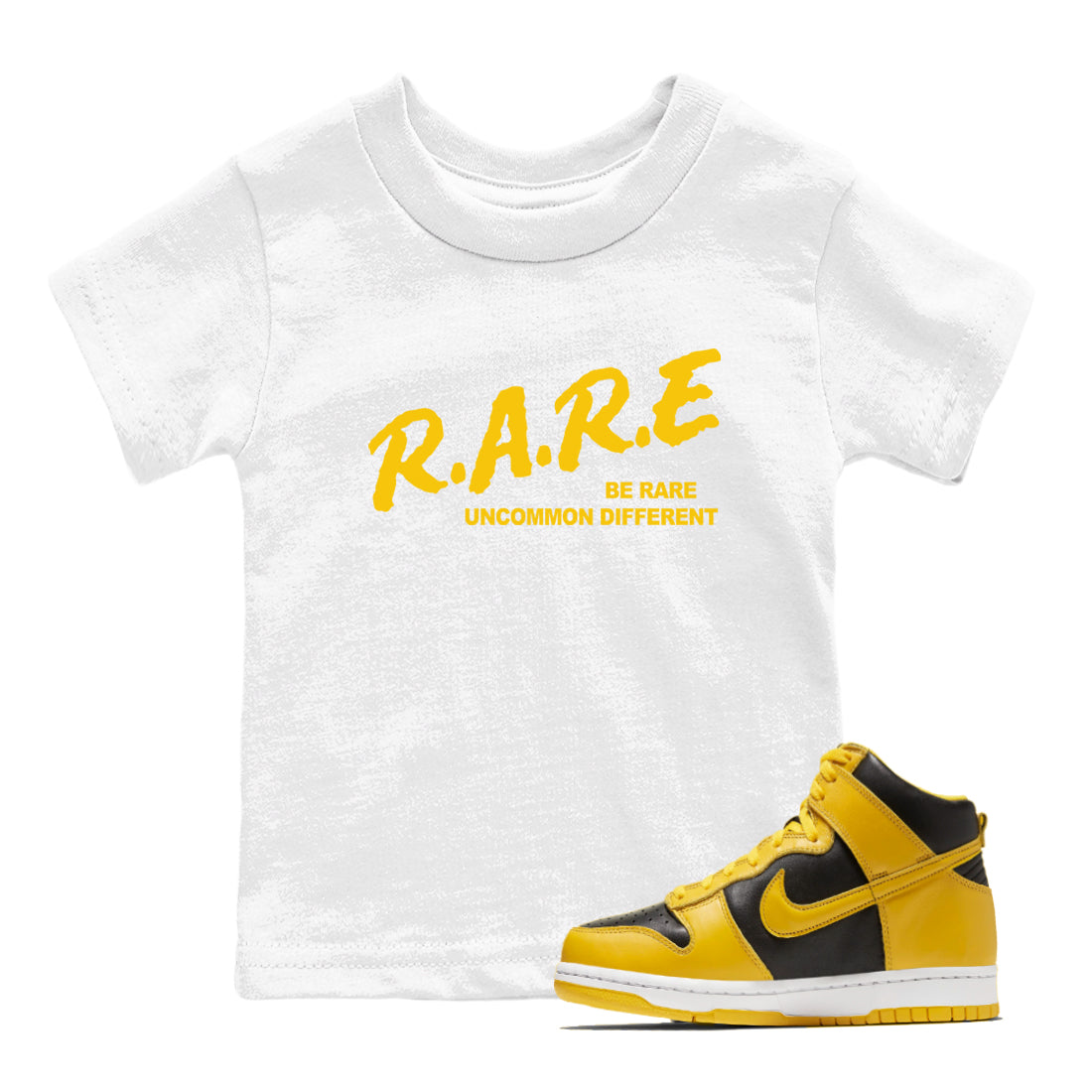Be Rare Uncommon Different snkmatch Tees Kids - Dunk High Pollen