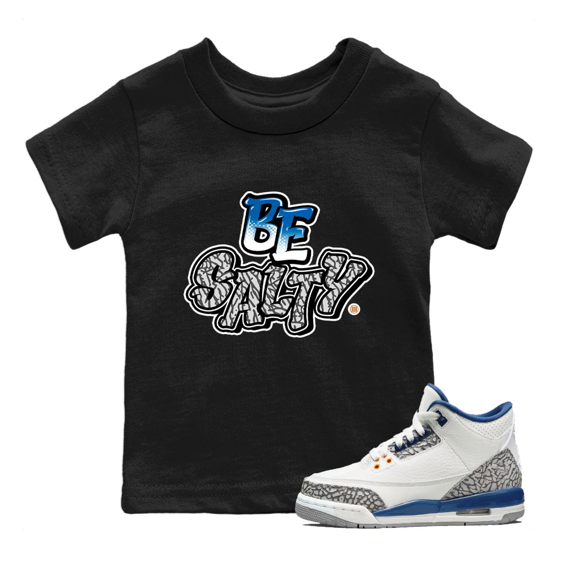 Be Salty Kids Tops - Air Jordan 3 Wizards