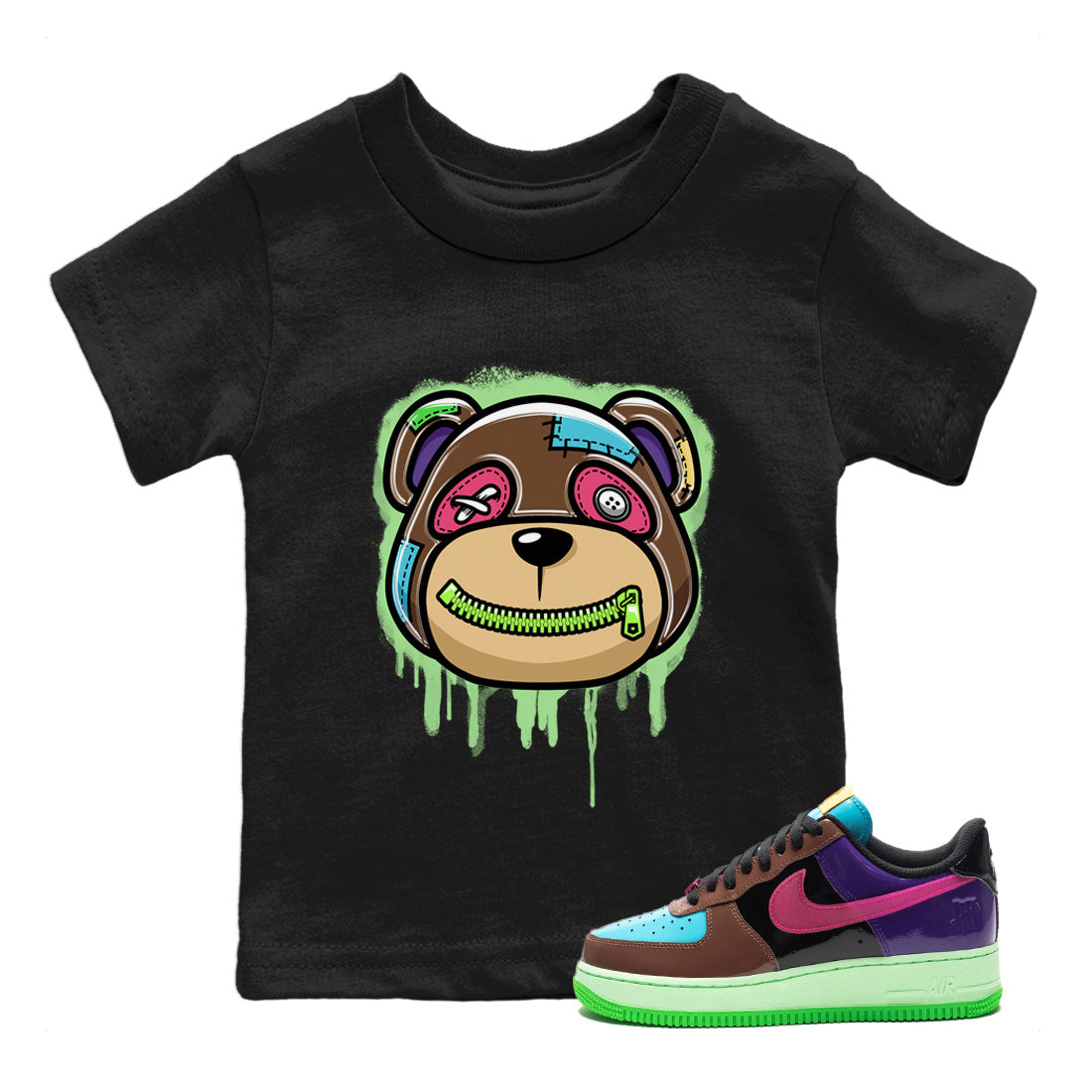 Bear Face Kids Tops - Air Force 1 Undefeated Fauna Brown