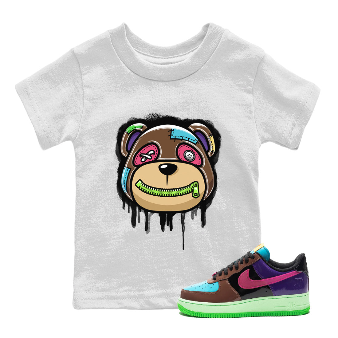 Bear Face Kids Tops - Air Force 1 Undefeated Fauna Brown