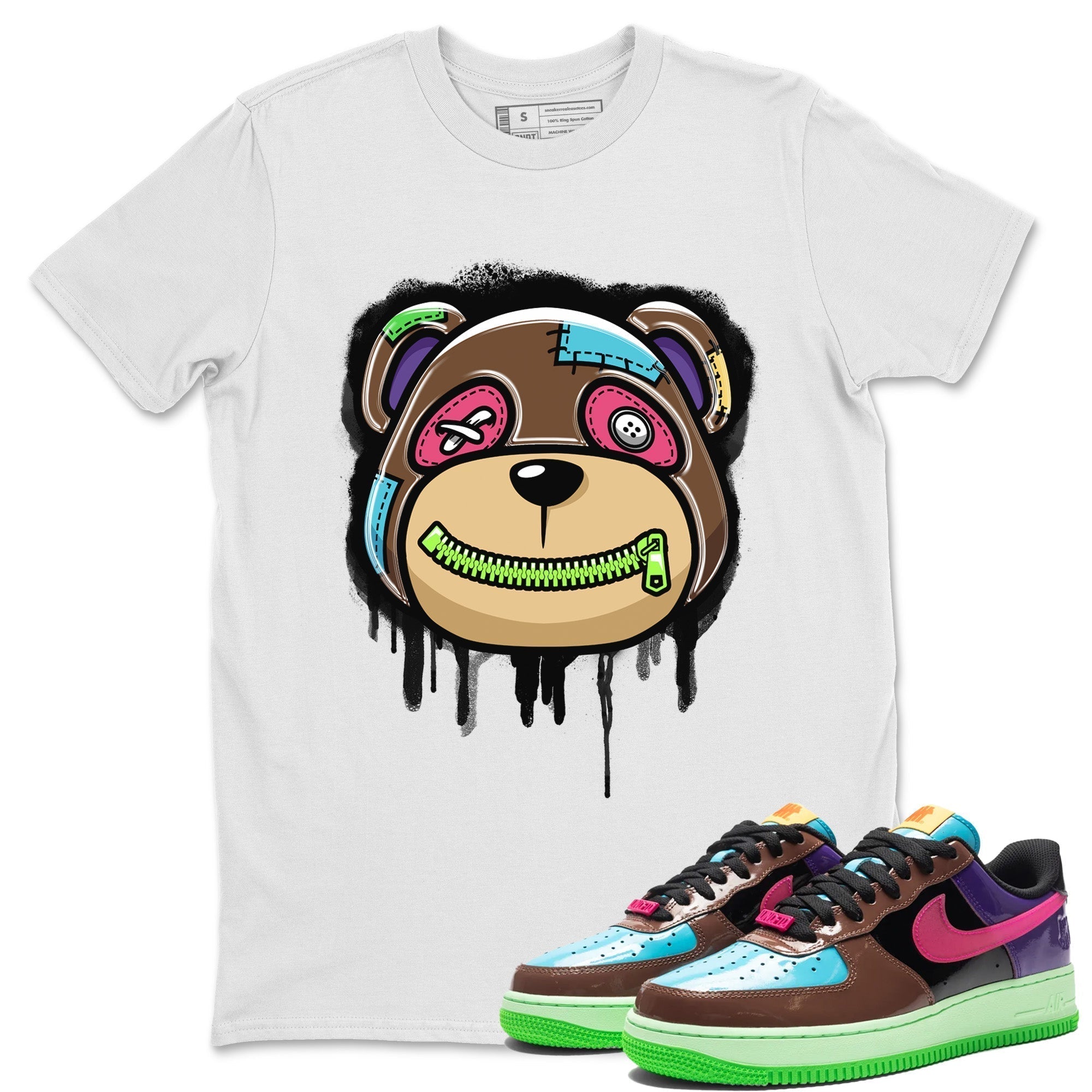 Bear Face Unisex Tops - Air Force 1 Undefeated Fauna Brown