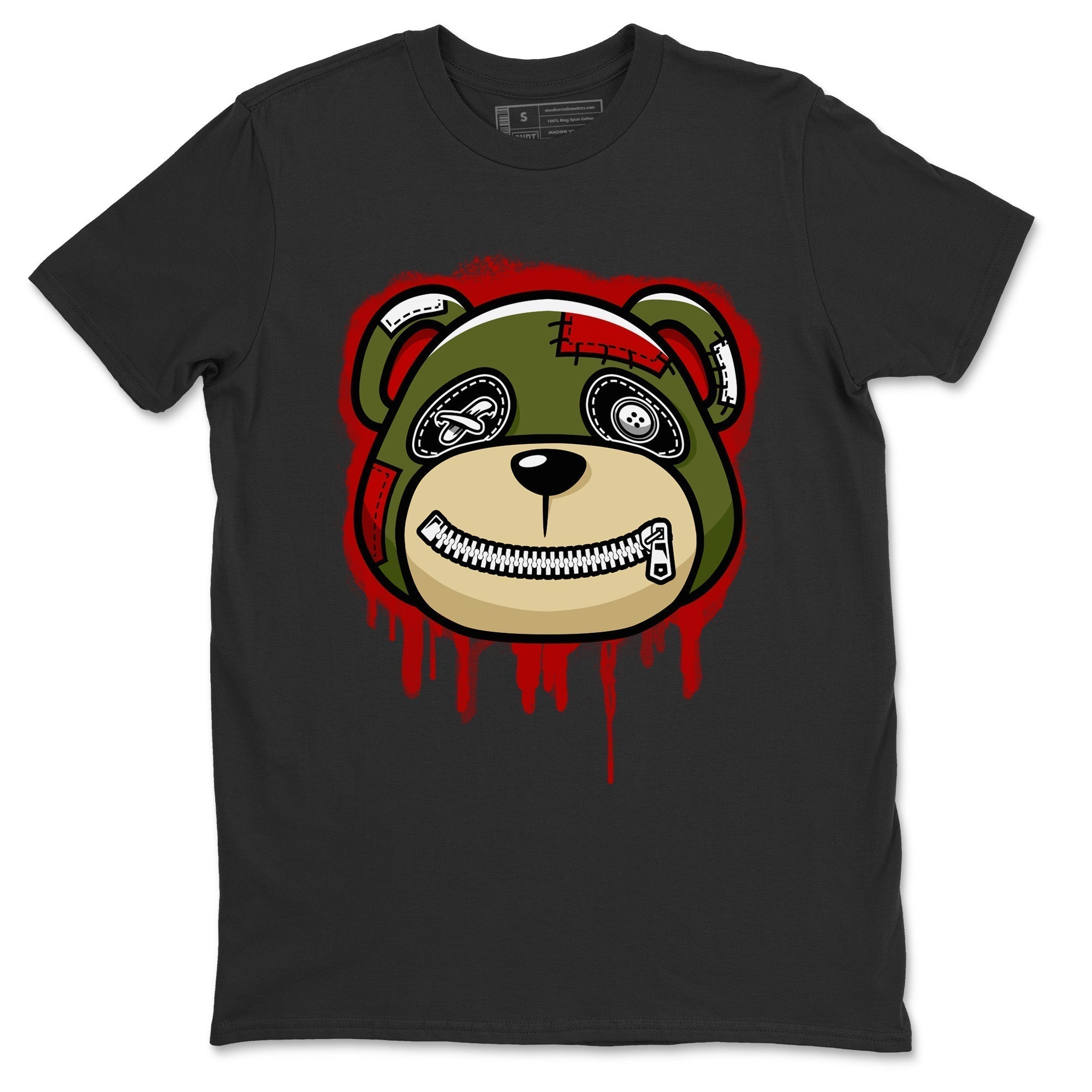 Bear Face Unisex Tops - Air Jordan 1 Travis Scott Olive