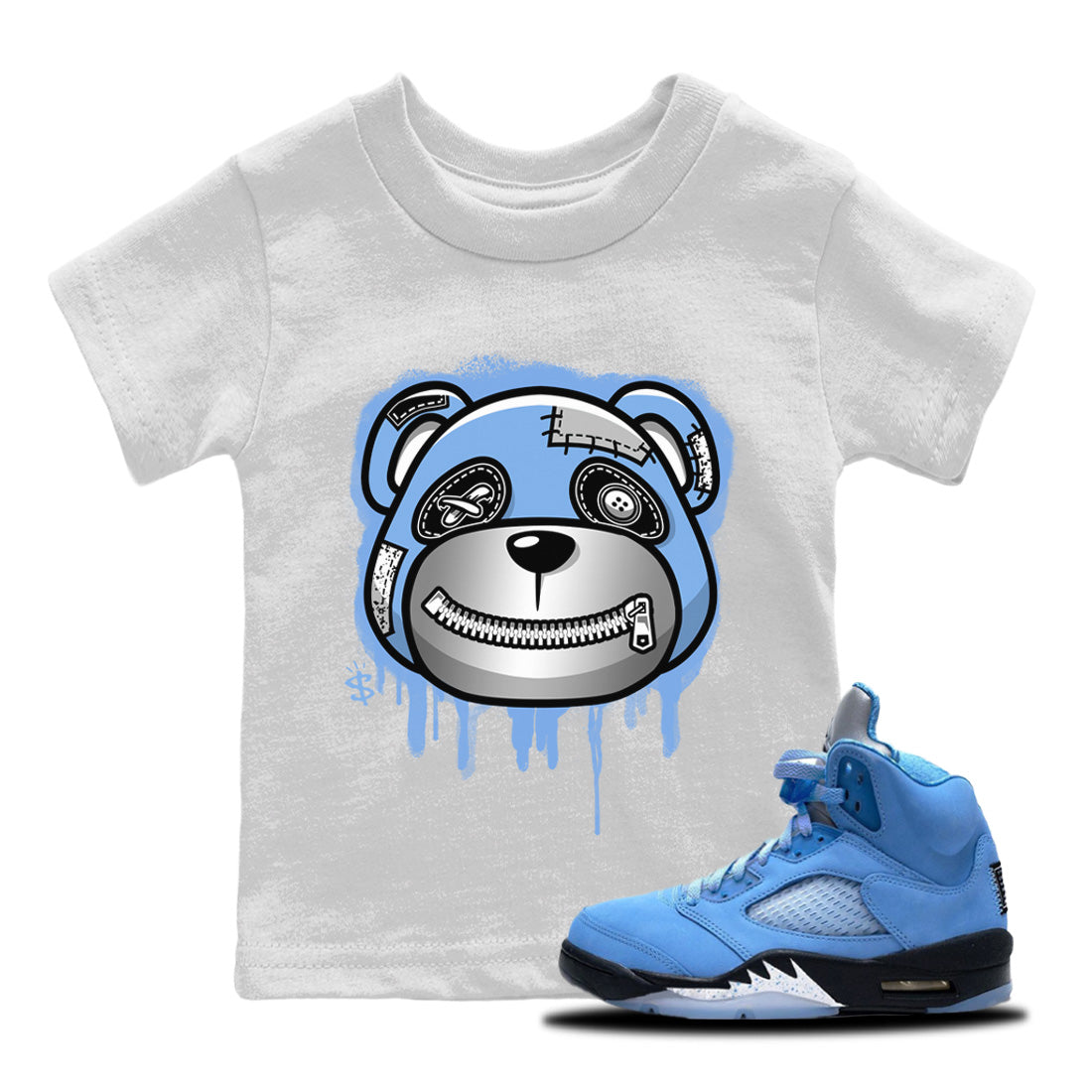 Bear Face Kids Tops - Air Jordan 5 UNC