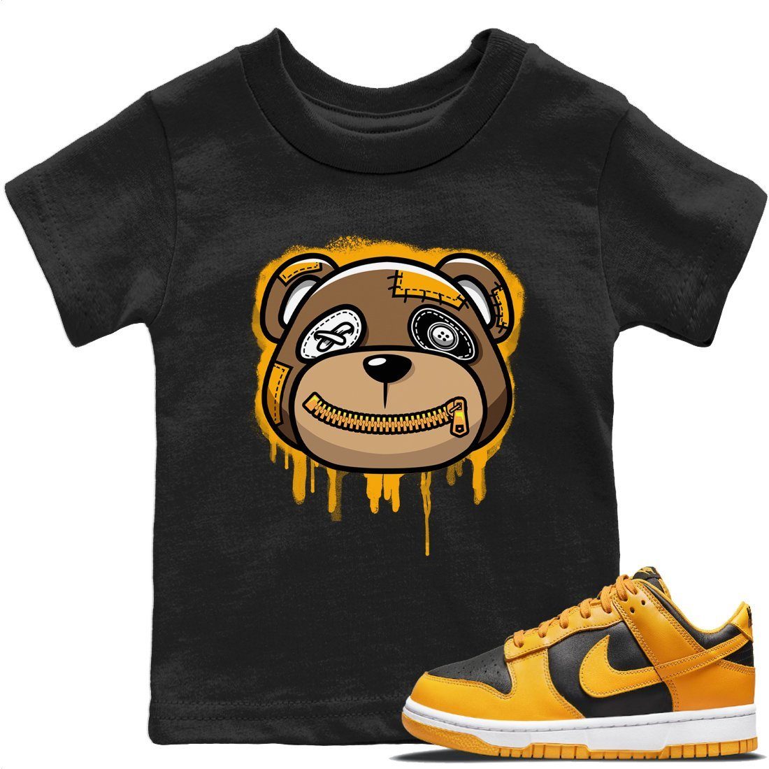 Bear Face Kids Tops - Dunk Championship Goldenrod