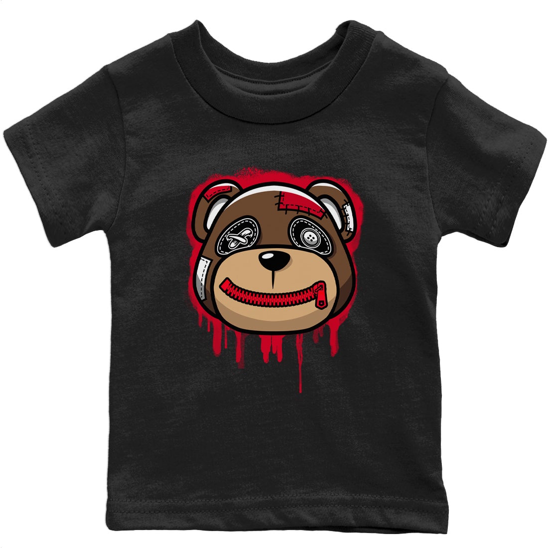 Bear Face Kids Tops - Air Jordan 1 Bred Patent