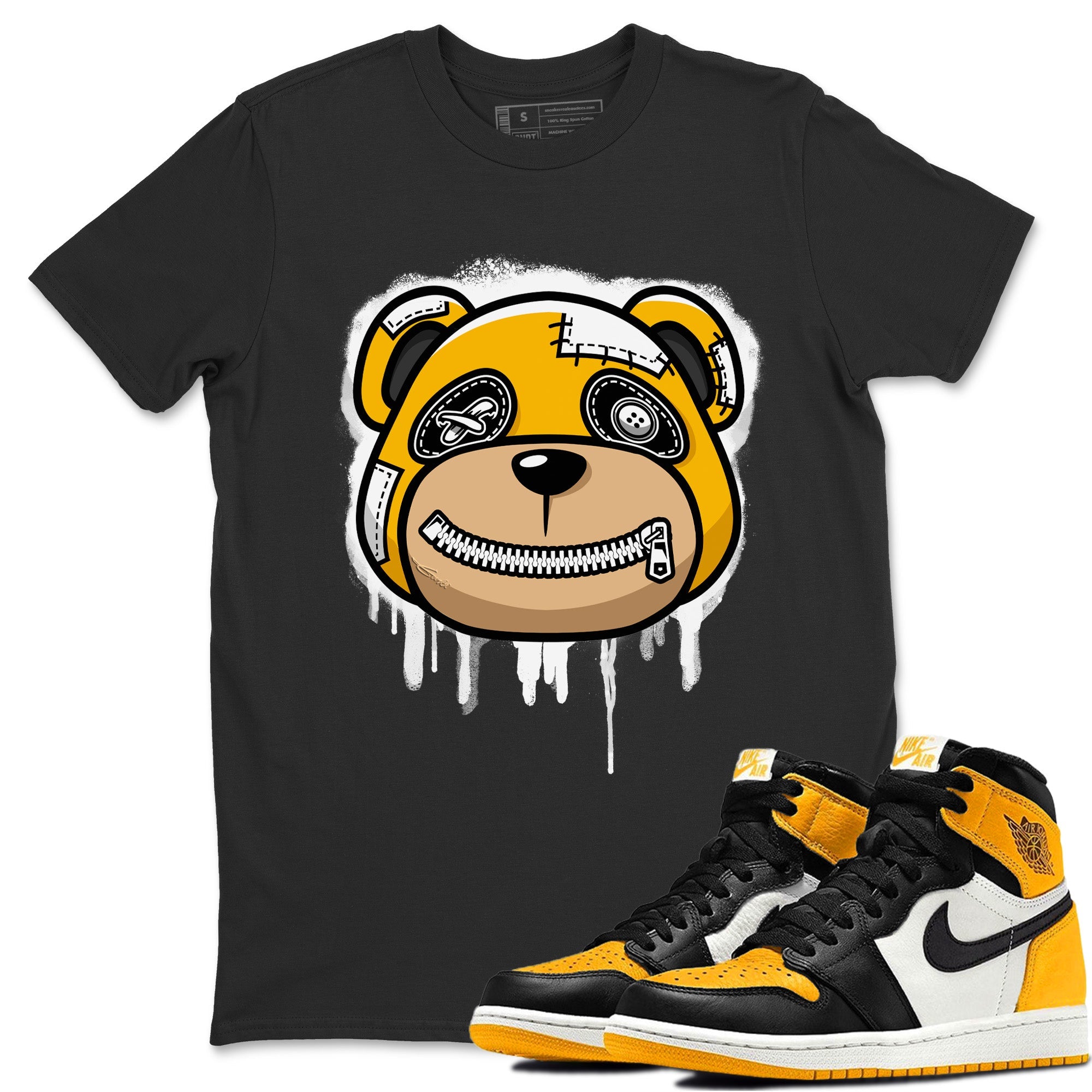 Bear Face Unisex Tops - Air Jordan 1 Yellow Toe