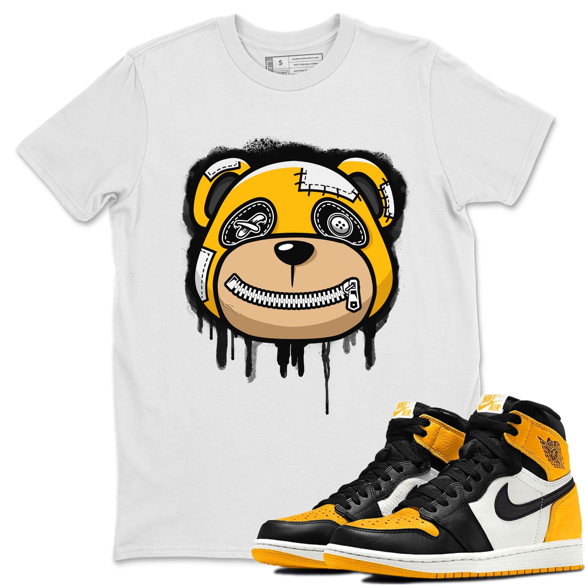 Bear Face Unisex Tops - Air Jordan 1 Yellow Toe