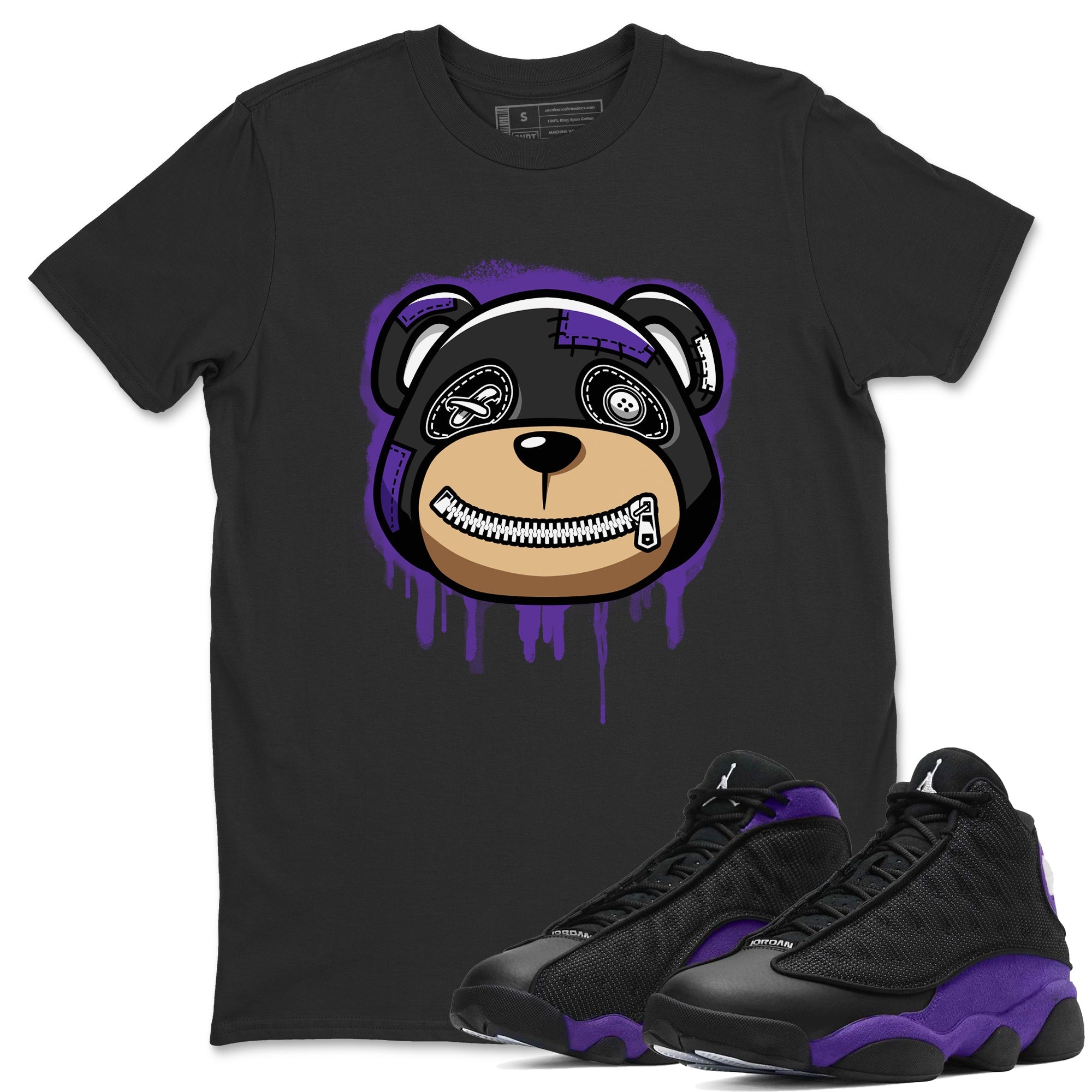 Bear Face Unisex Tops - Air Jordan 13 Court Purple