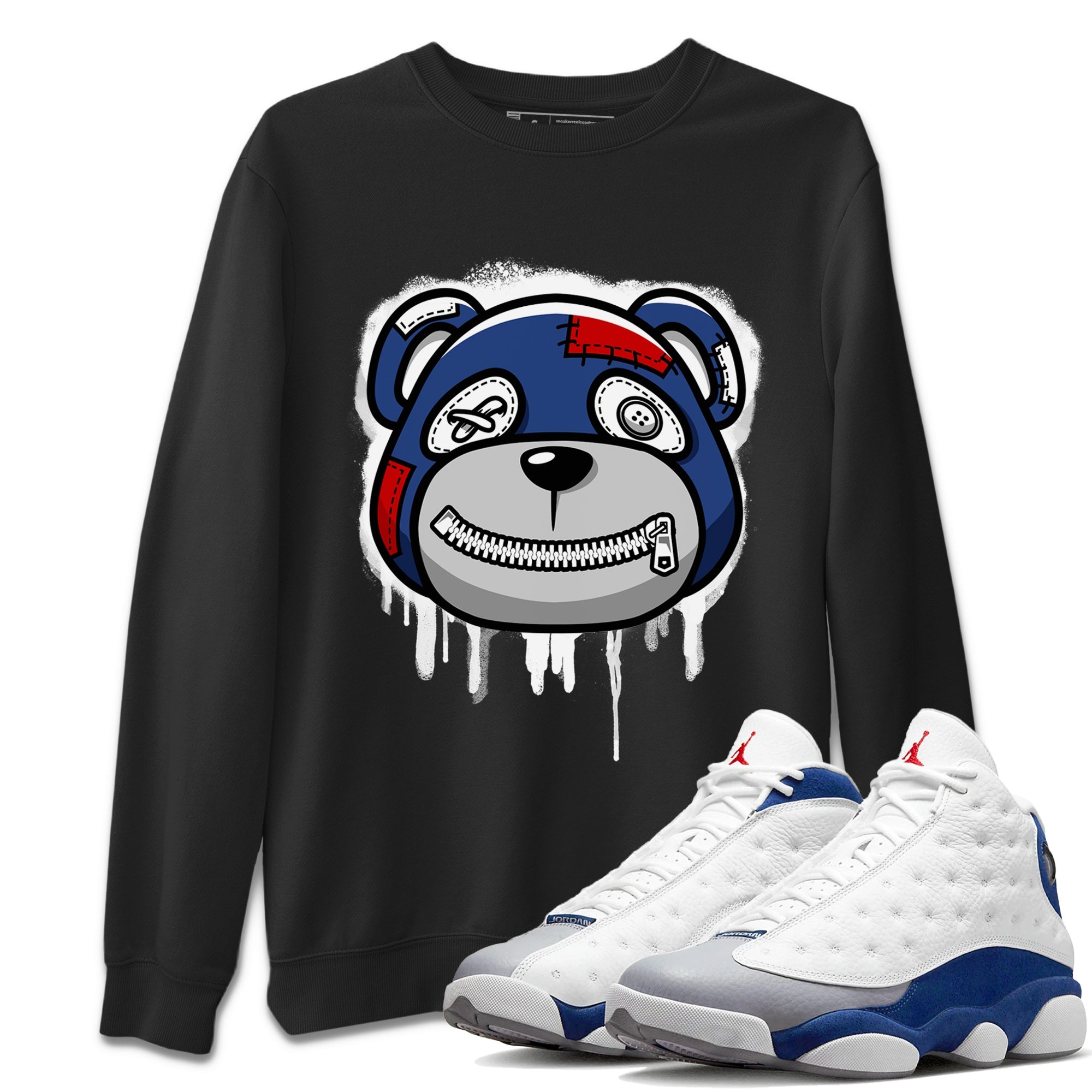 Bear Face Unisex Tops - Air Jordan 13 French Blue