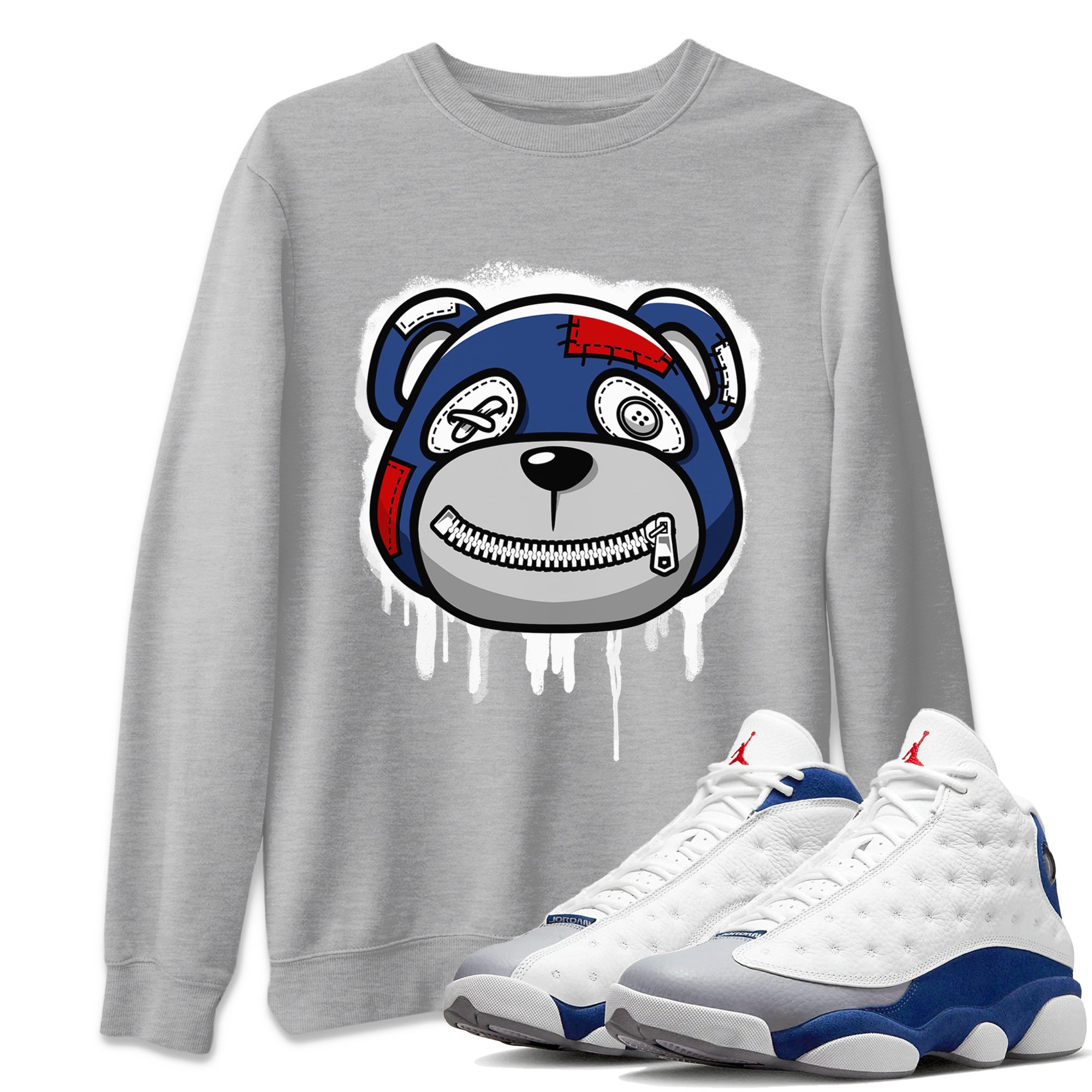 Bear Face Unisex Tops - Air Jordan 13 French Blue